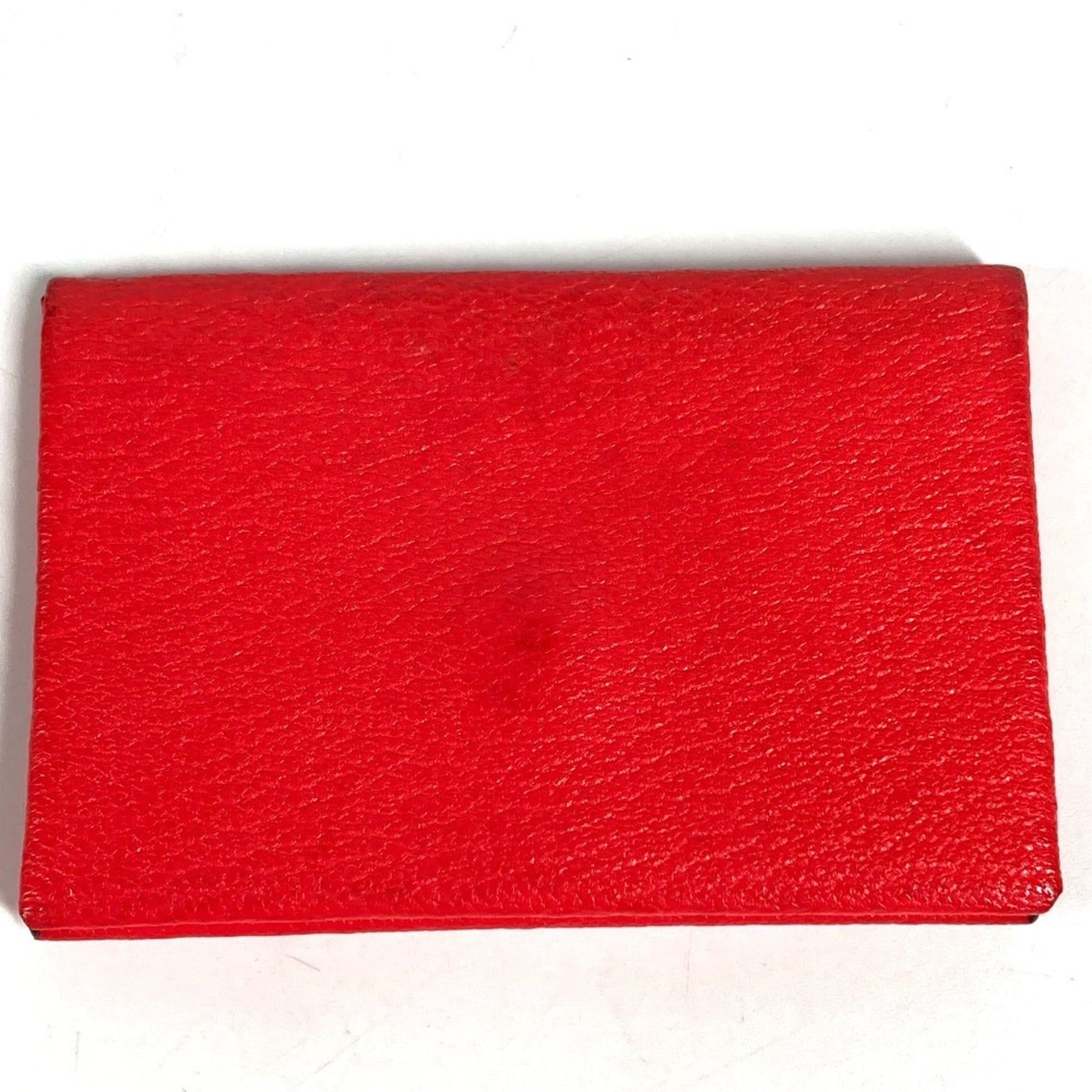 Hermes HERMES Calvi Verso Bicolor Wallet/Coin Purse - A stylish bi-fold wallet/card holder in Chevre leather, suitable for both men and women, red. Size ONE SIZE - 2 Thumbnail