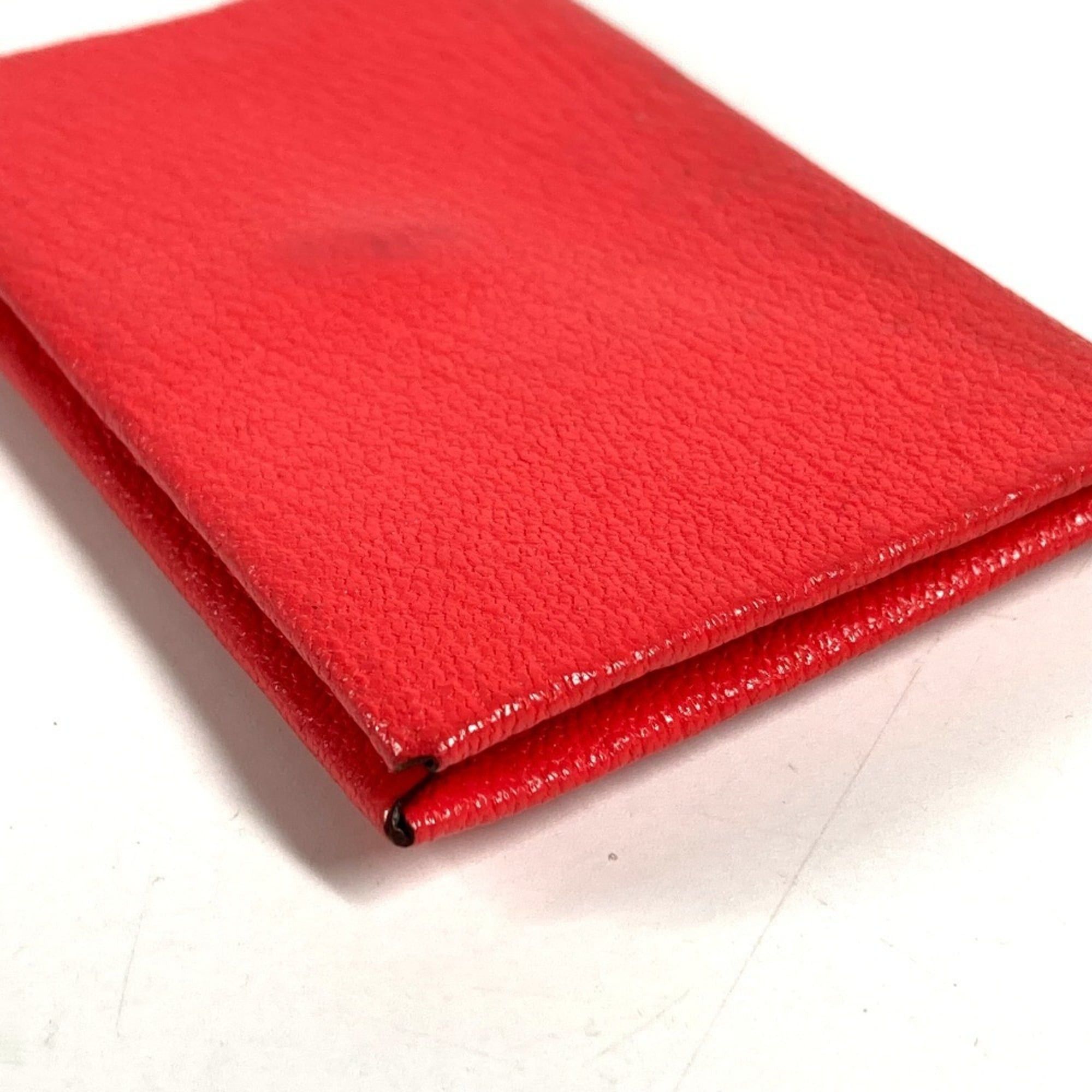 Hermes HERMES Calvi Verso Bicolor Wallet/Coin Purse - A stylish bi-fold wallet/card holder in Chevre leather, suitable for both men and women, red. Size ONE SIZE - 3 Thumbnail