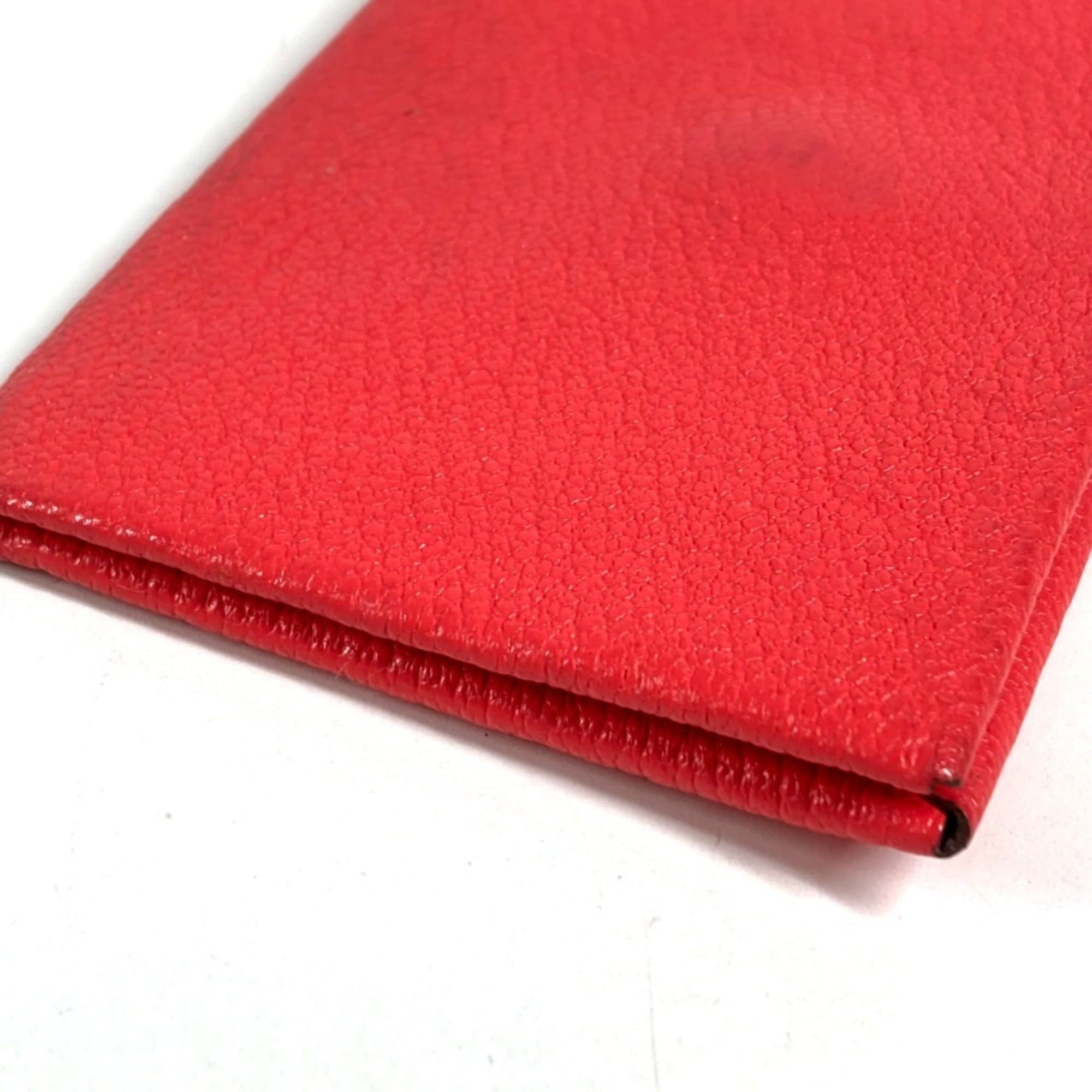 Hermes HERMES Calvi Verso Bicolor Wallet/Coin Purse - A stylish bi-fold wallet/card holder in Chevre leather, suitable for both men and women, red. Size ONE SIZE - 5 Thumbnail