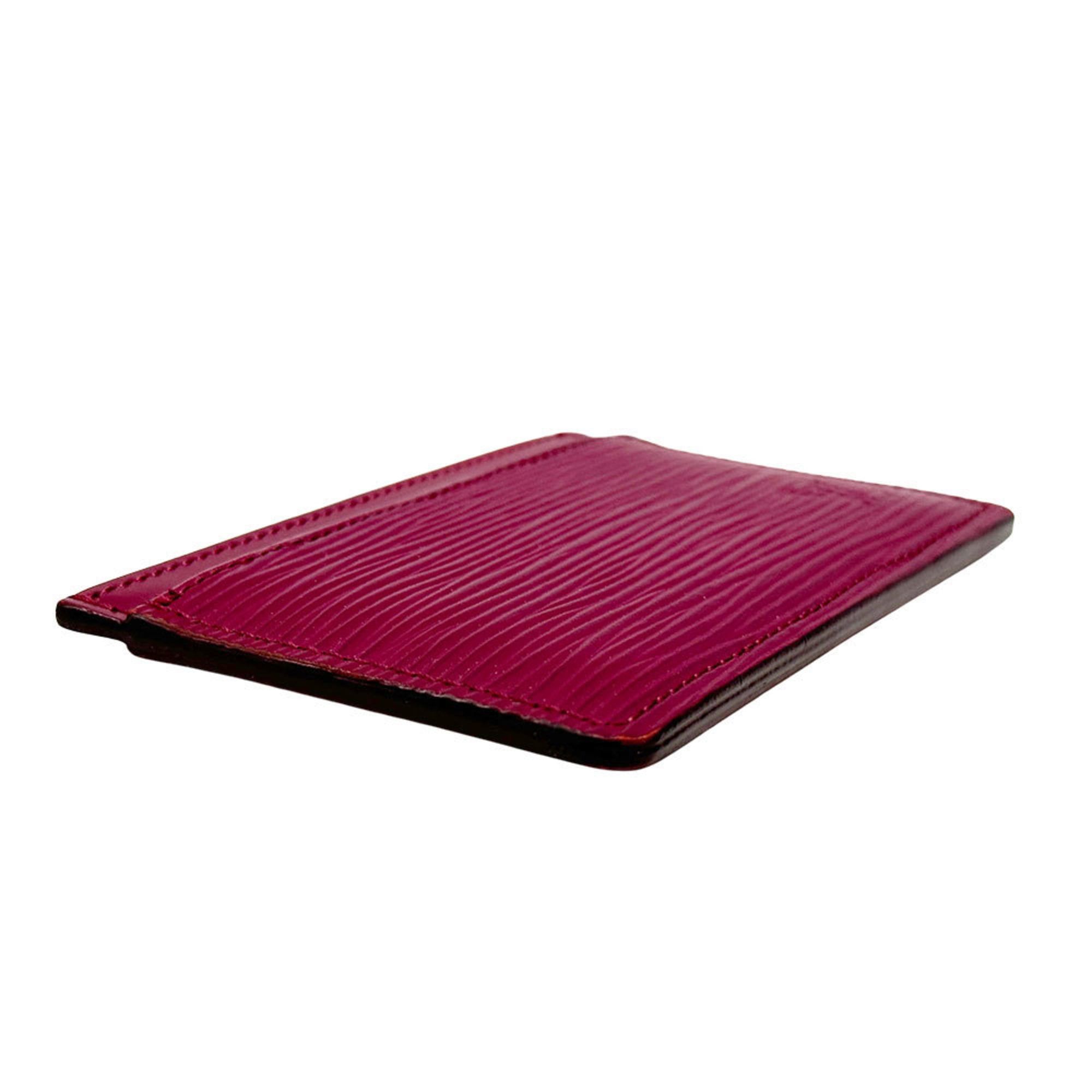 Louis Vuitton Louis Vuitton Business Card Holder/Card Case for Women, Epi Leather, Portecartes Simple, Fuchsia Wine Red, M60327 Size ONE SIZE - 3 Thumbnail