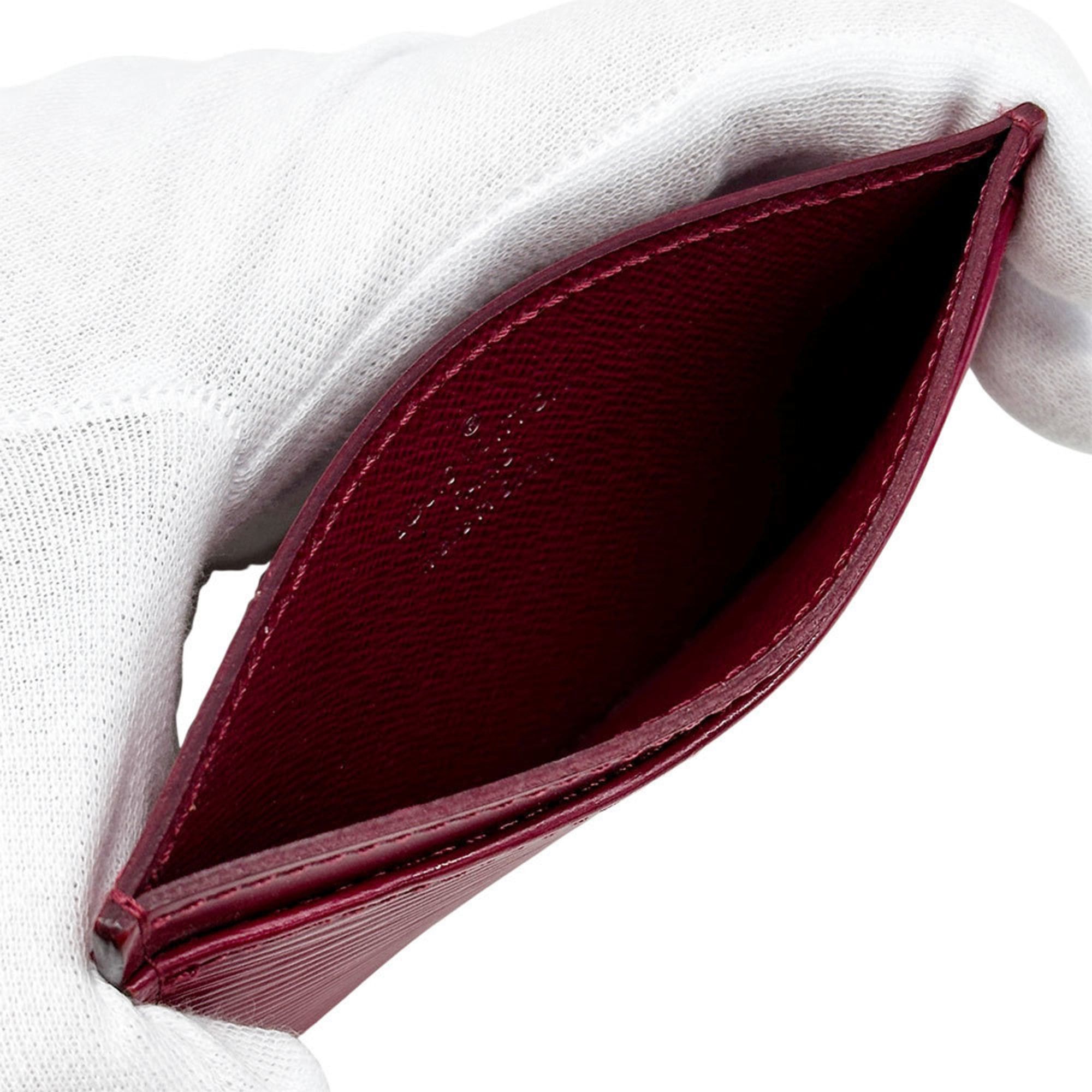 Louis Vuitton Louis Vuitton Business Card Holder/Card Case for Women, Epi Leather, Portecartes Simple, Fuchsia Wine Red, M60327 Size ONE SIZE - 6 Thumbnail