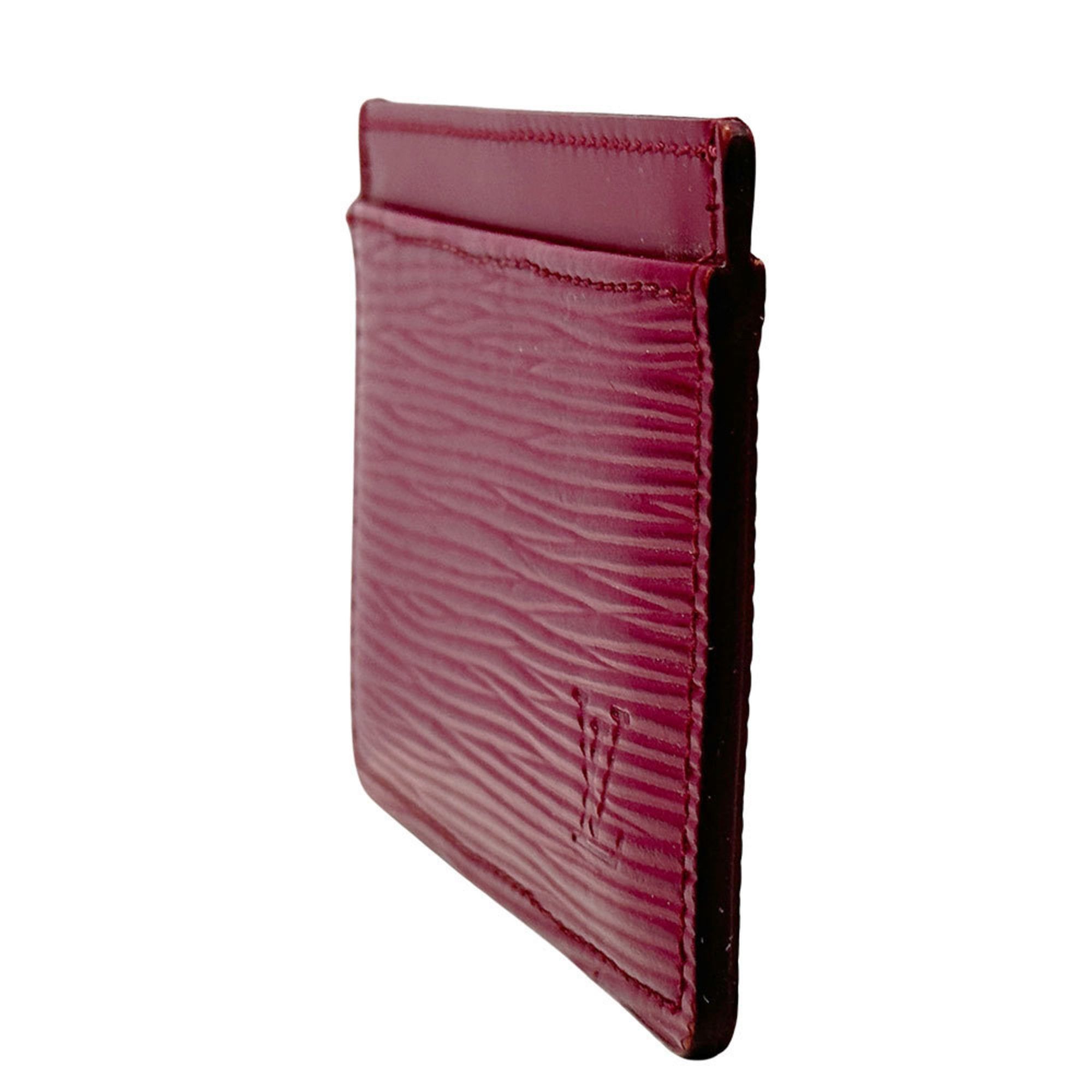 Louis Vuitton Louis Vuitton Business Card Holder/Card Case for Women, Epi Leather, Portecartes Simple, Fuchsia Wine Red, M60327 Size ONE SIZE - 4 Thumbnail
