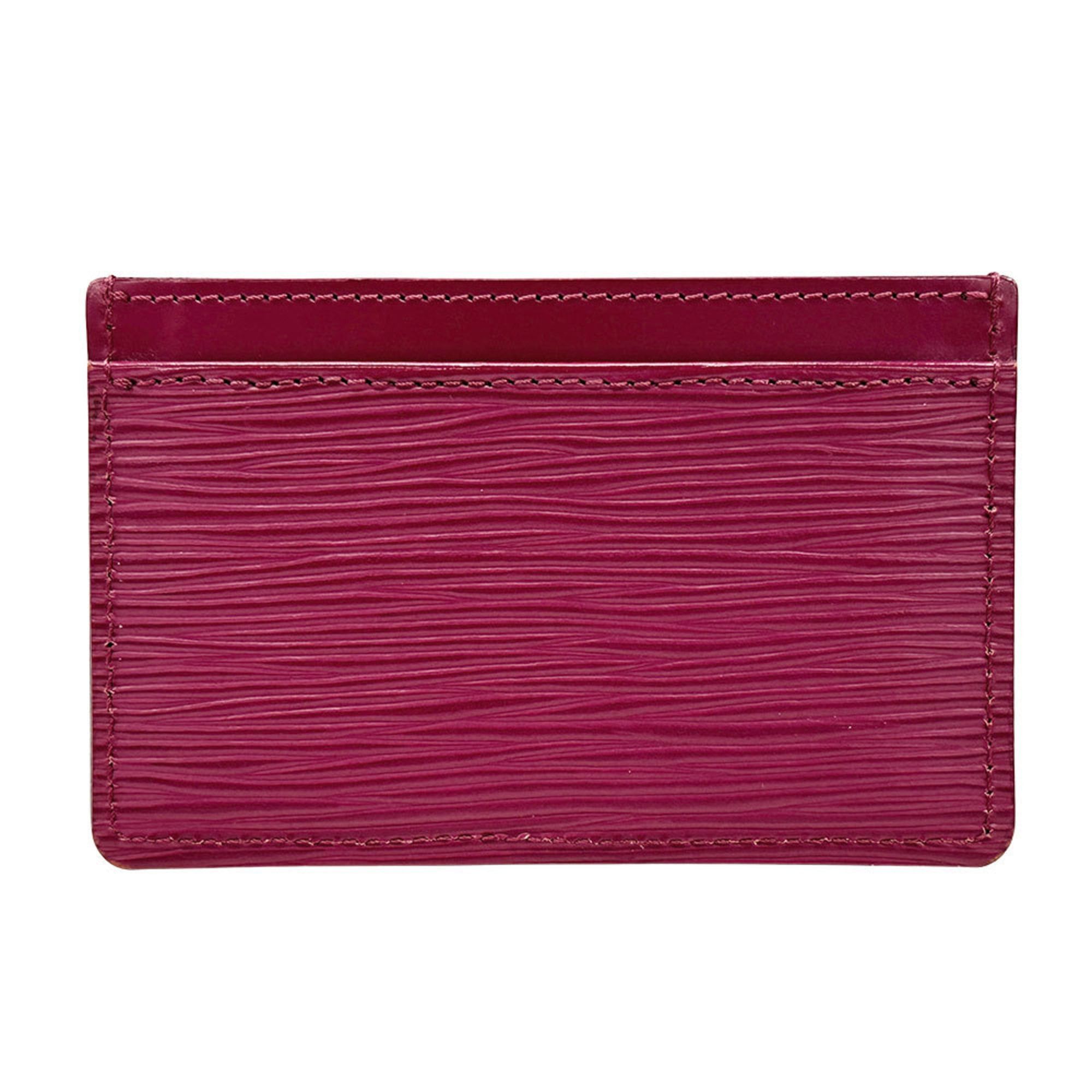 Louis Vuitton Louis Vuitton Business Card Holder/Card Case for Women, Epi Leather, Portecartes Simple, Fuchsia Wine Red, M60327 Size ONE SIZE - 2 Thumbnail