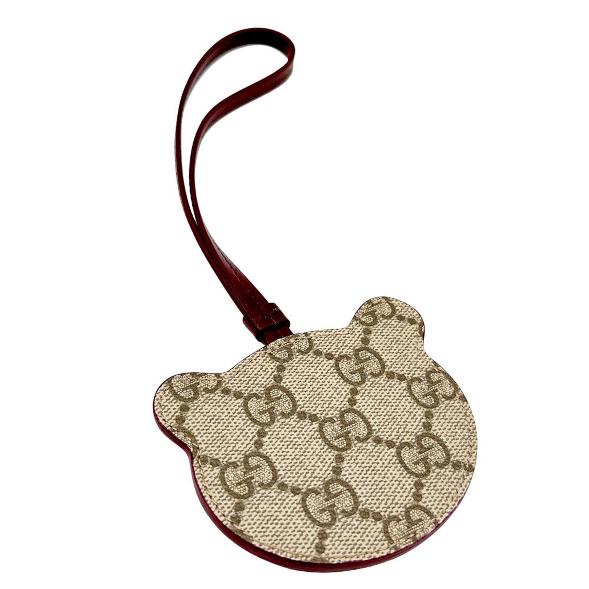 Gucci Gucci GG emblem panda-shaped bag charm for men and women, made of Supreme canvas in beige red, item number 821811. Size ONE SIZE - 2 Thumbnail