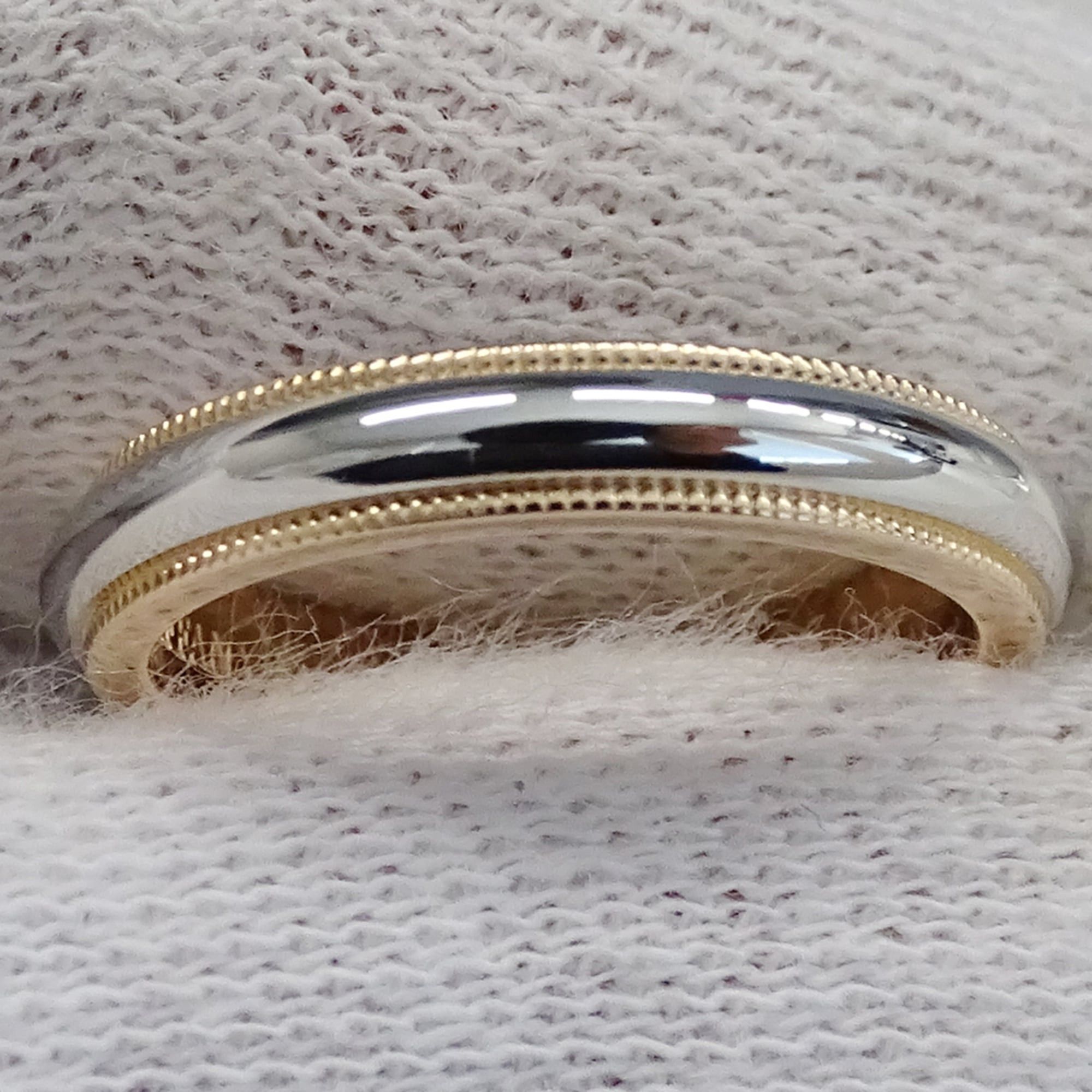 Tiffany & Co. Tiffany & Co. Women's Ring, PT950 750PG, Together Milgrain Band, Platinum, Pink Gold, Polished Size ONE SIZE - 10 Thumbnail