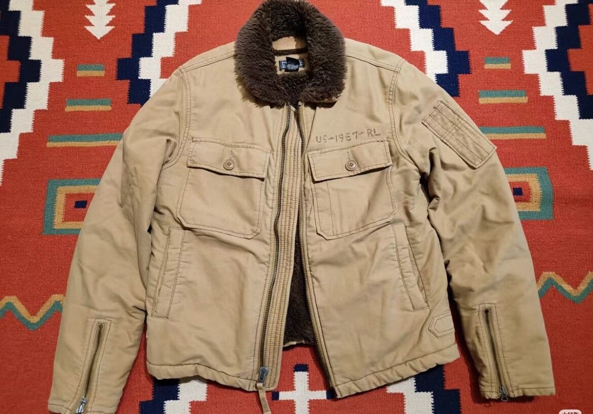 RRL Ralph Lauren Ralph Lauren RRL Fur Collar Flight Jacket Size US L / EU 52-54 / 3 - 3 Thumbnail
