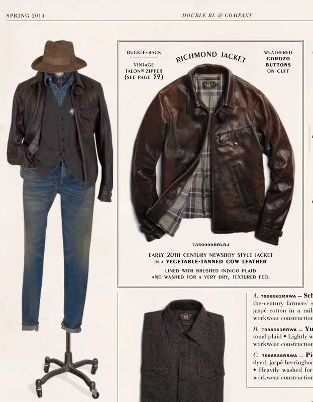 RRL Ralph Lauren RRL Richmond Distressed Leather Jacket Size US M / EU 48-50 / 2 - 8 Thumbnail