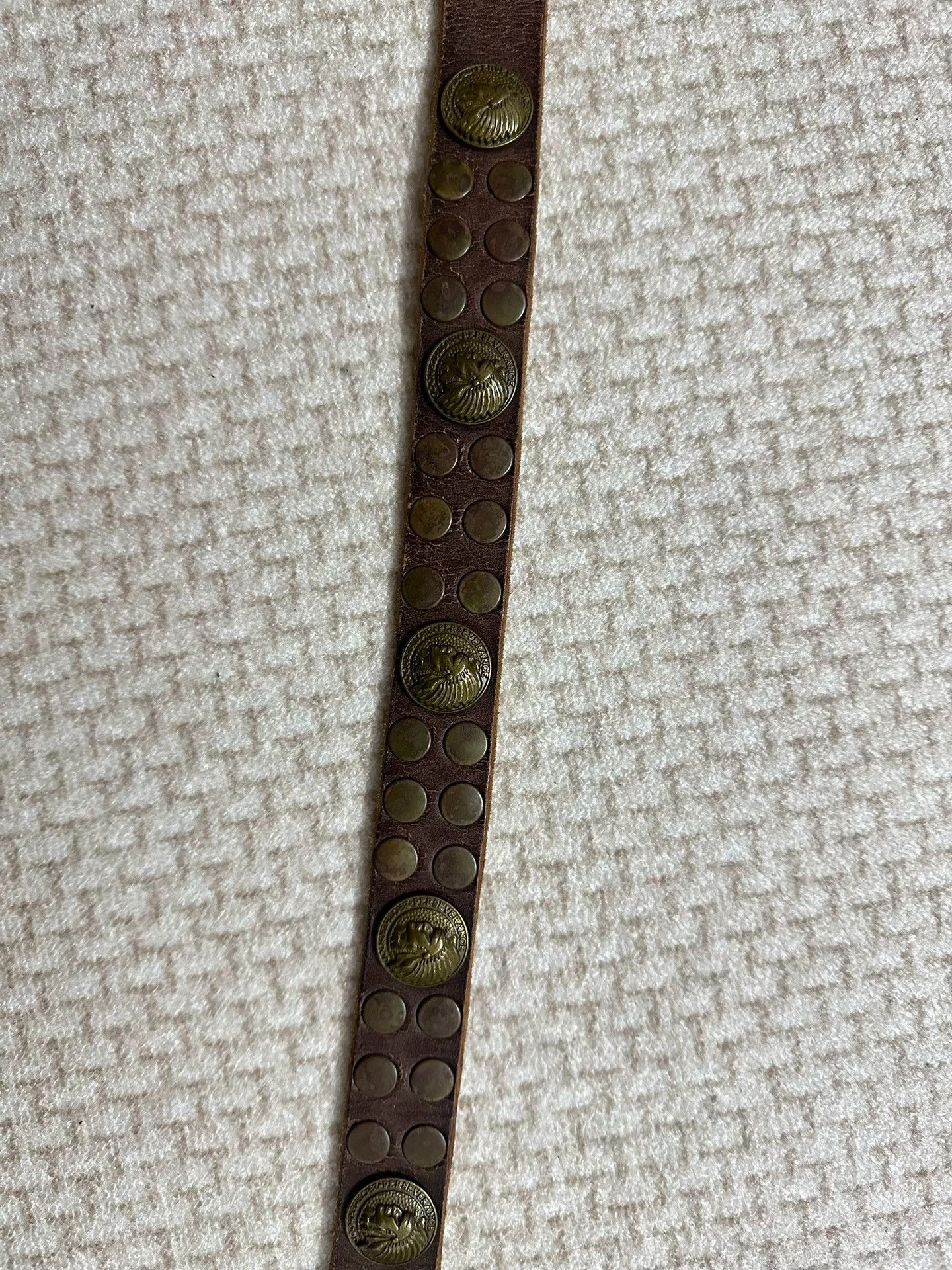 RRL Ralph Lauren RRL Vintage Cracked Indian Head Copper Rivet Belt Size ONE SIZE - 3 Thumbnail