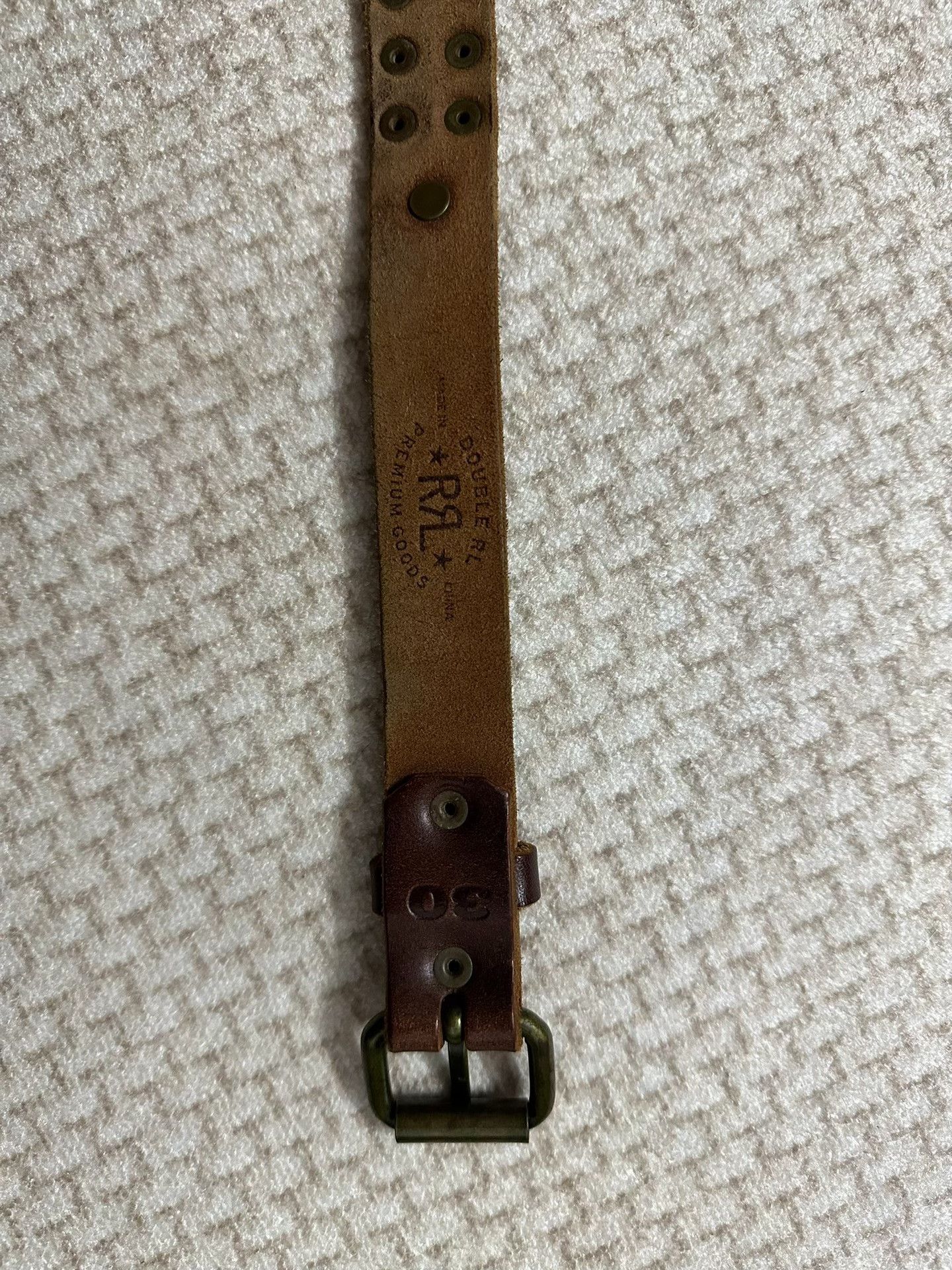 RRL Ralph Lauren RRL Vintage Cracked Indian Head Copper Rivet Belt Size ONE SIZE - 6 Thumbnail