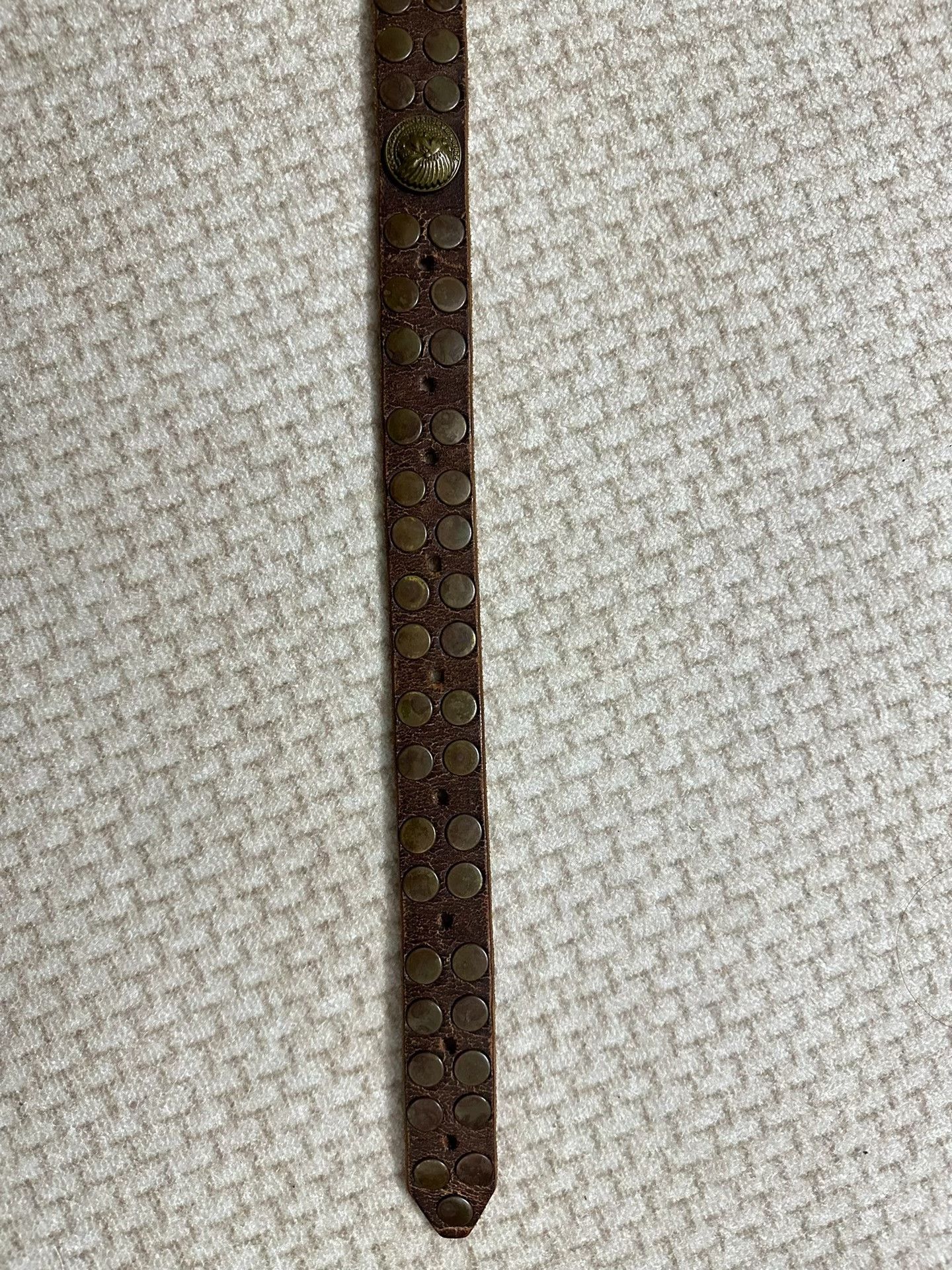 RRL Ralph Lauren RRL Vintage Cracked Indian Head Copper Rivet Belt Size ONE SIZE - 4 Thumbnail