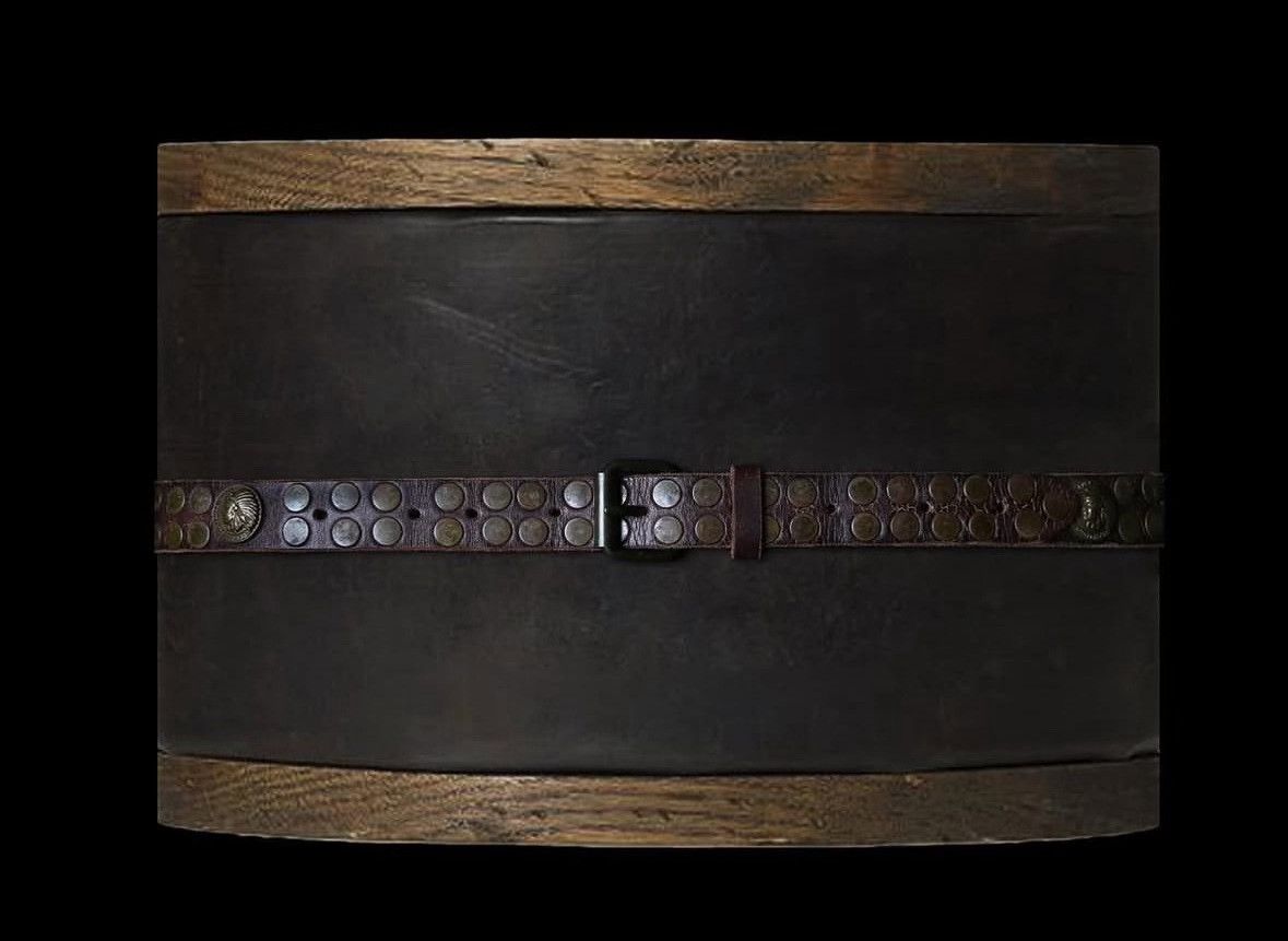 RRL Ralph Lauren RRL Vintage Cracked Indian Head Copper Rivet Belt Size ONE SIZE - 7 Thumbnail