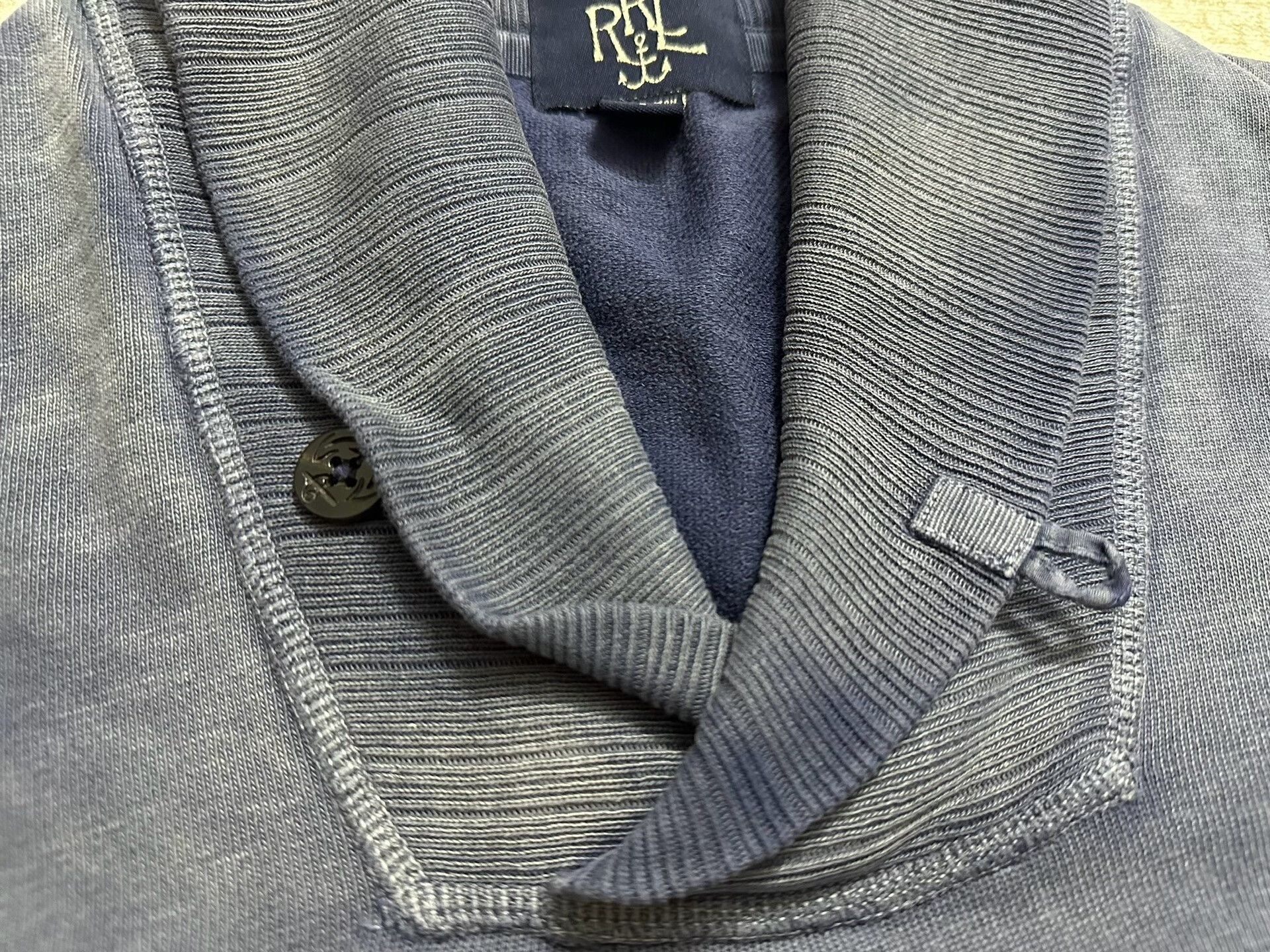 RRL Ralph Lauren RRL Vintage Sailor Indigo Shawl Collar Sweatshirt Size US L / EU 52-54 / 3 - 4 Thumbnail