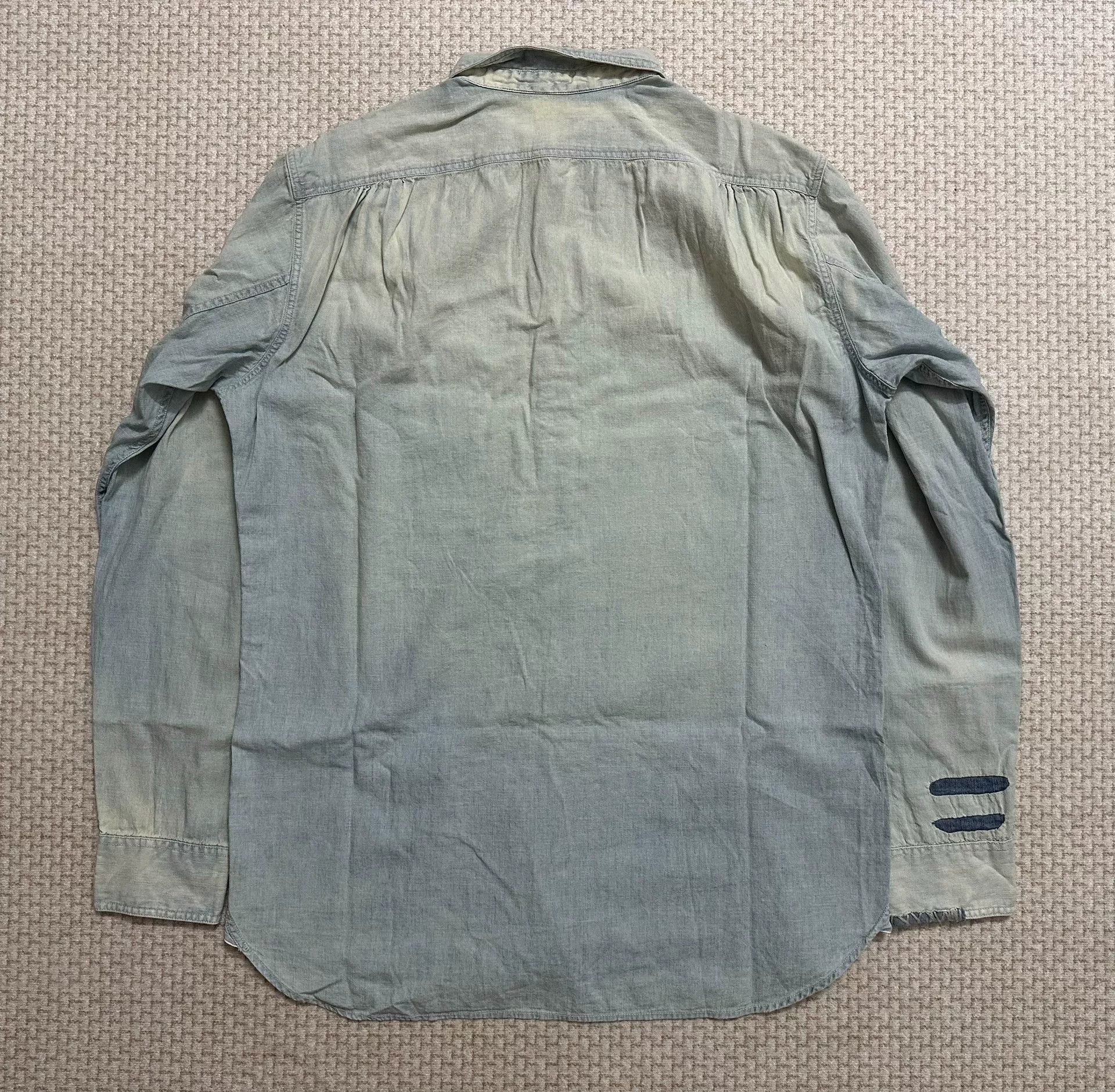 RRL Ralph Lauren RRL Double RL Distressed Chambray Shirt Size US M / EU 48-50 / 2 - 2 Thumbnail