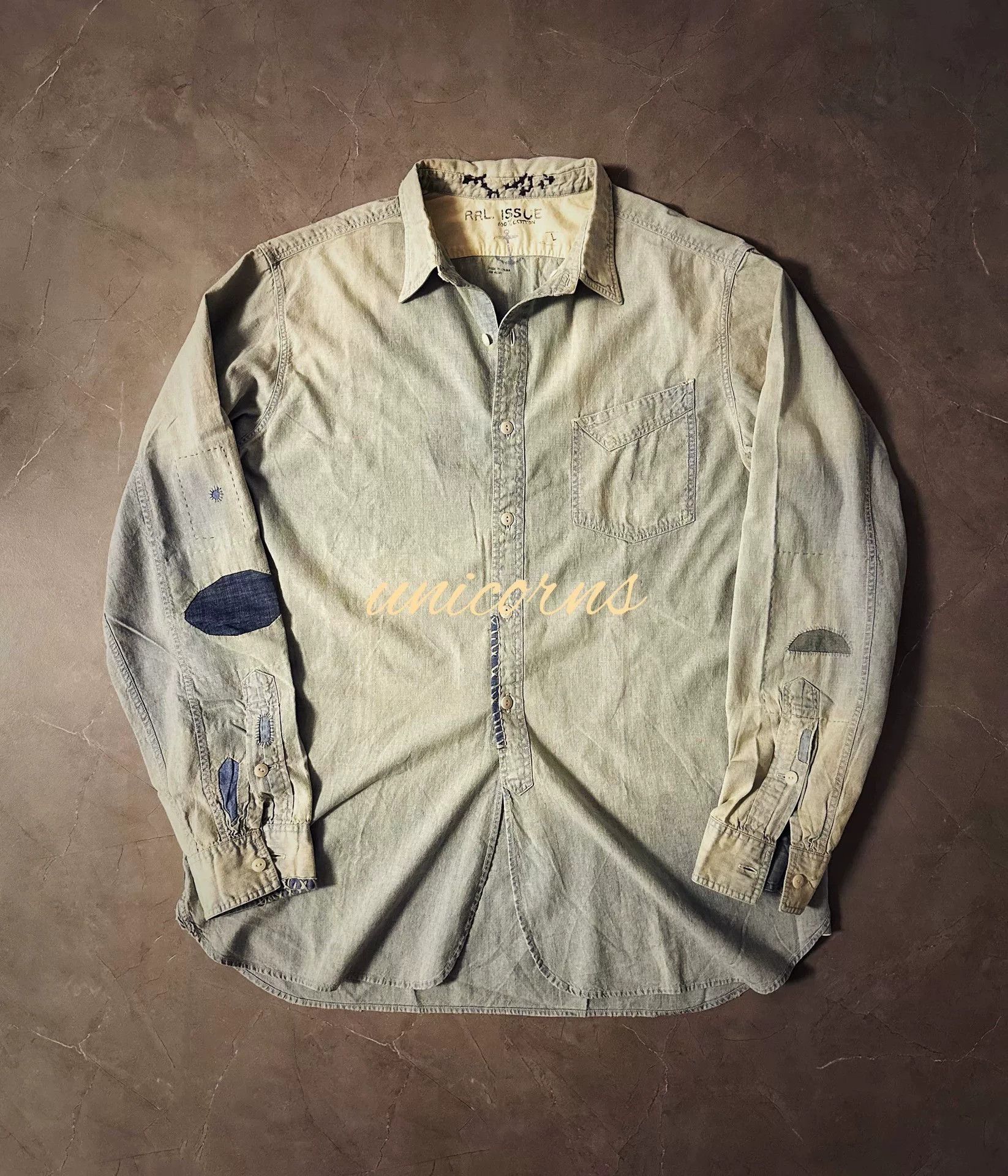 RRL Ralph Lauren RRL Double RL Distressed Chambray Shirt Size US M / EU 48-50 / 2 - 8 Thumbnail