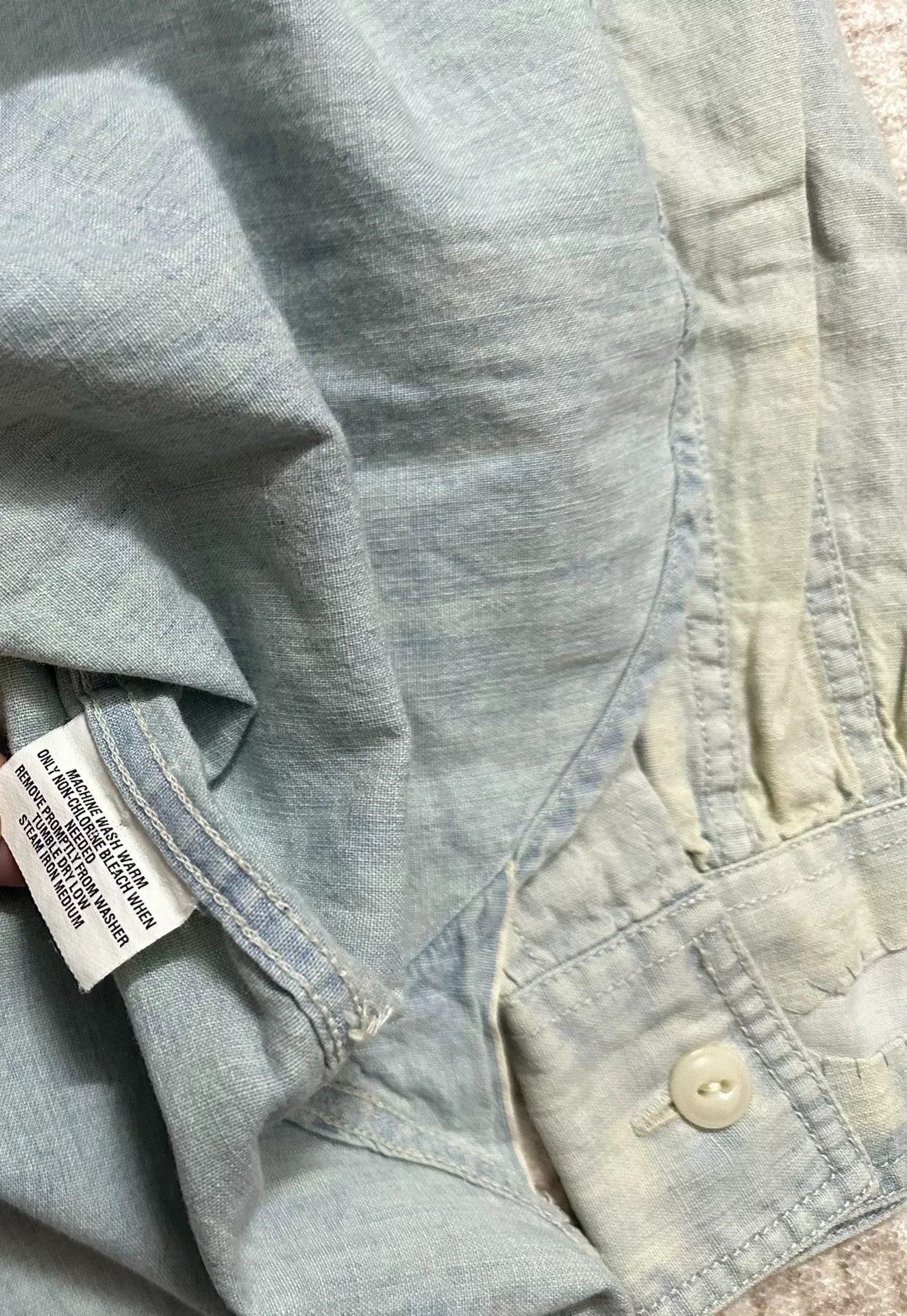 RRL Ralph Lauren RRL Double RL Distressed Chambray Shirt Size US M / EU 48-50 / 2 - 7 Thumbnail