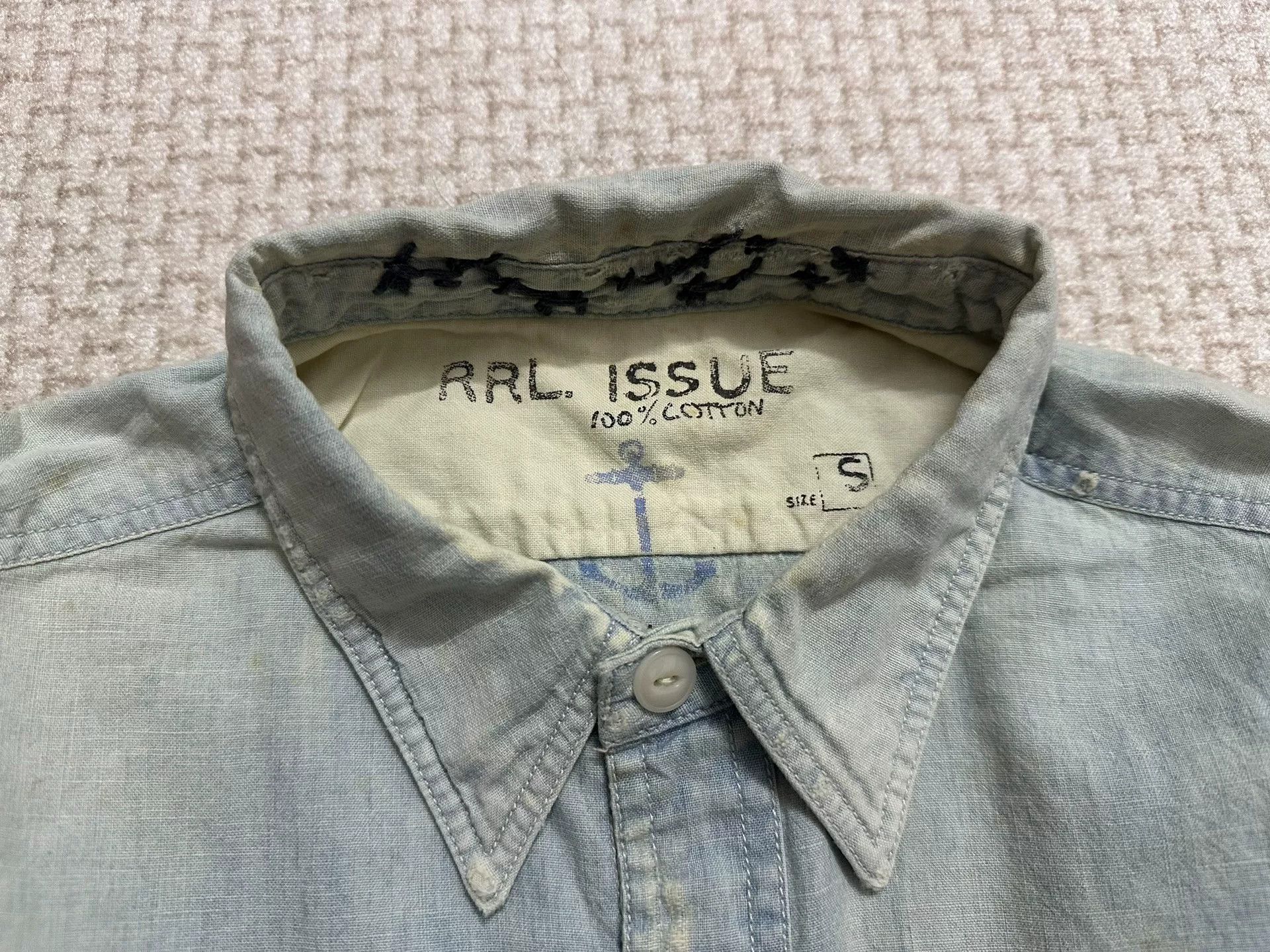 RRL Ralph Lauren RRL Double RL Distressed Chambray Shirt Size US M / EU 48-50 / 2 - 3 Thumbnail