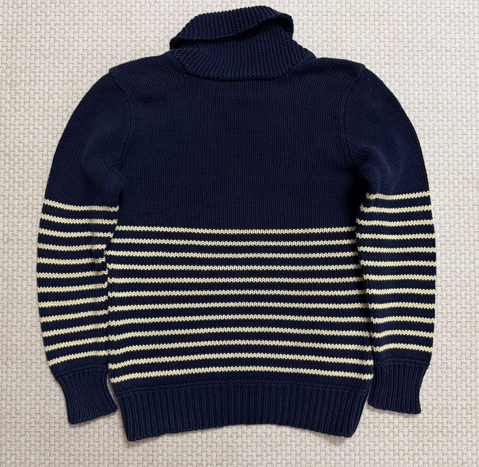RRL Ralph Lauren RRL Nautical Navy Beige Stripe Sweater Size US M / EU 48-50 / 2 - 2 Thumbnail