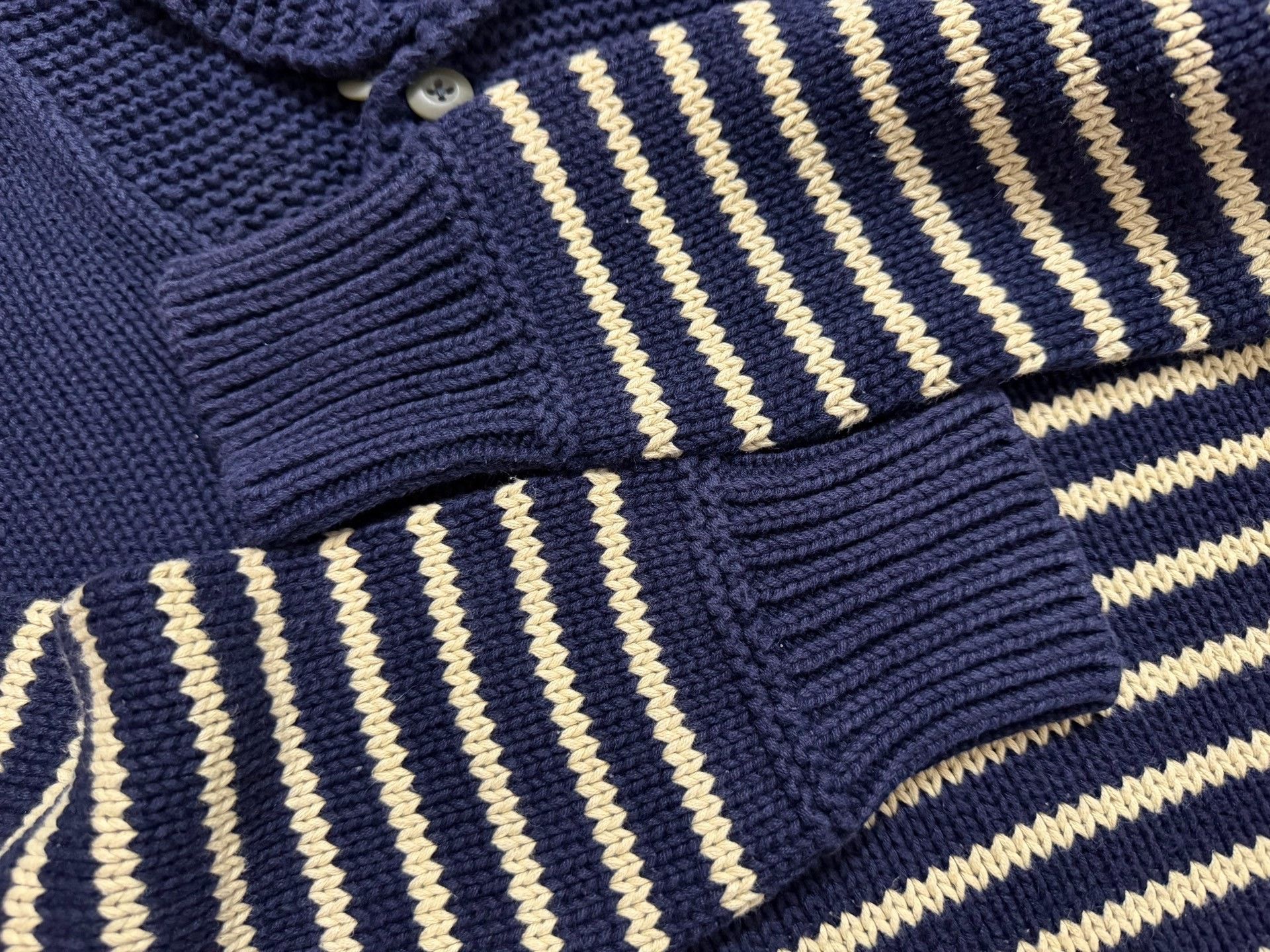 RRL Ralph Lauren RRL Nautical Navy Beige Stripe Sweater Size US M / EU 48-50 / 2 - 6 Thumbnail
