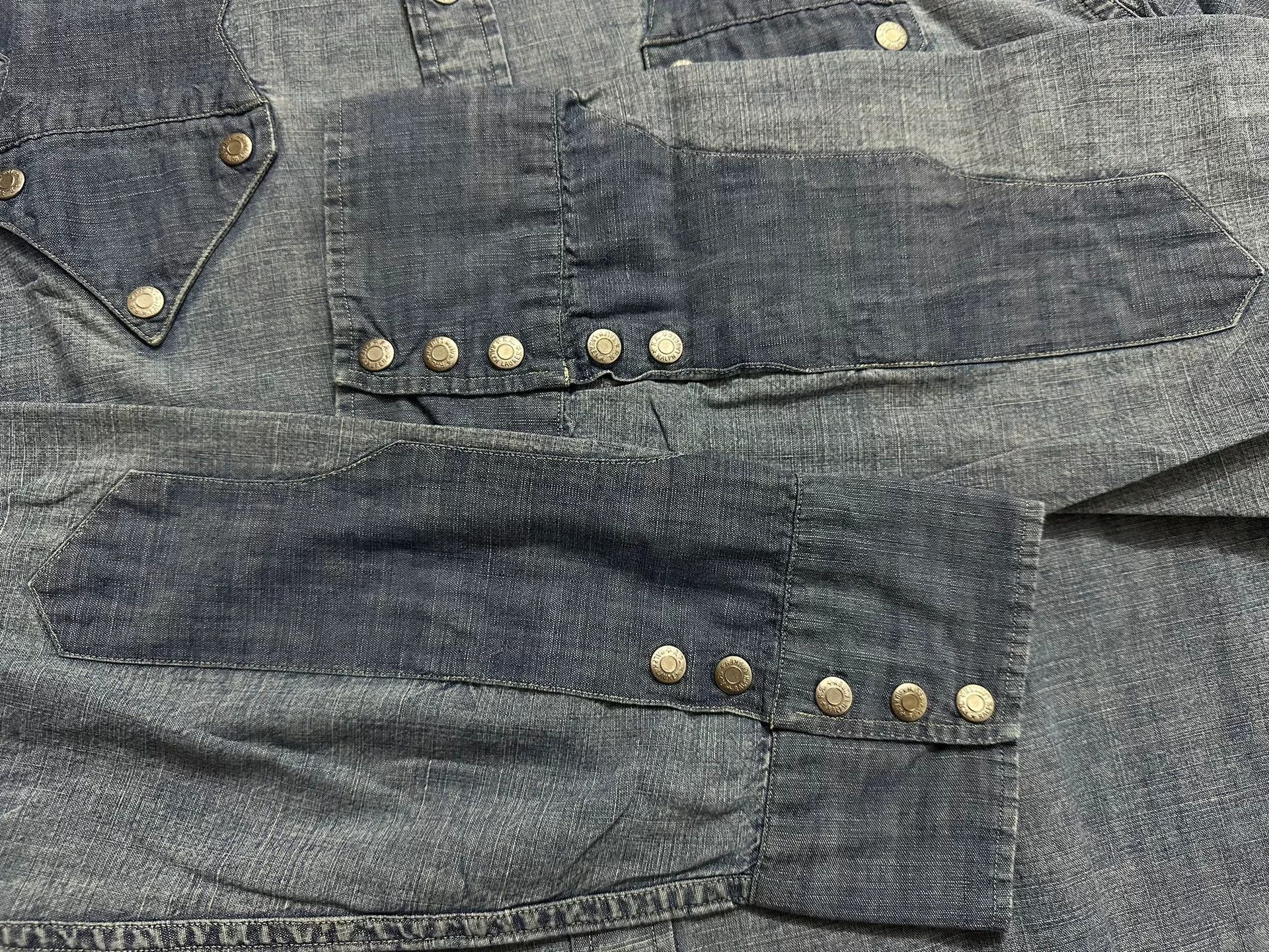RRL Ralph Lauren RRL Double RL Vintage Western Denim Shirt Size US XL / EU 56 / 4 - 5 Thumbnail