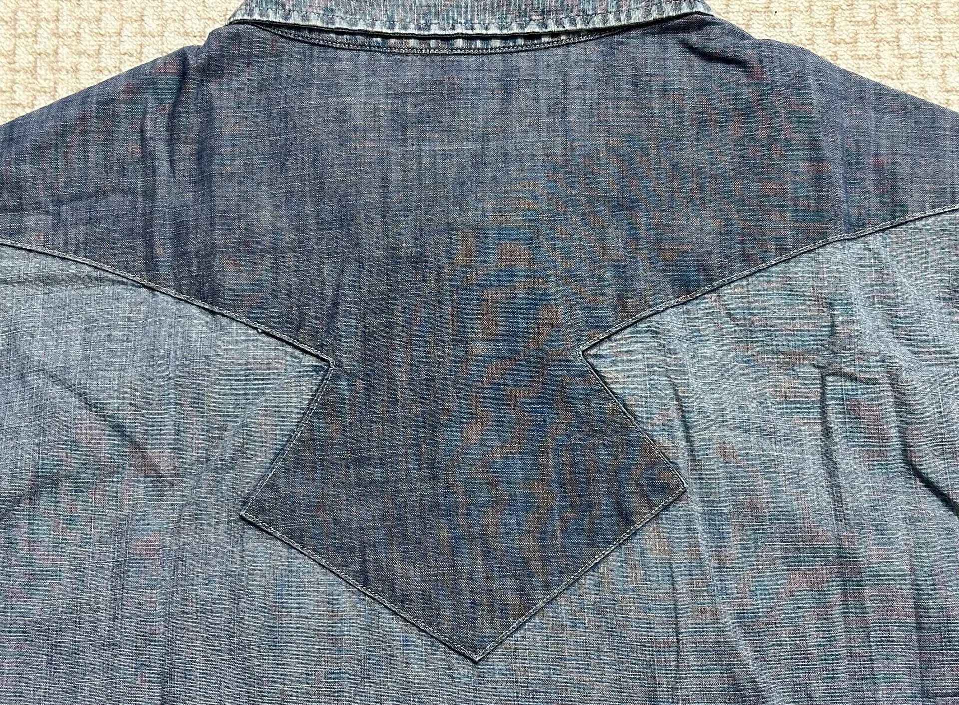 RRL Ralph Lauren RRL Double RL Vintage Western Denim Shirt Size US XL / EU 56 / 4 - 6 Thumbnail