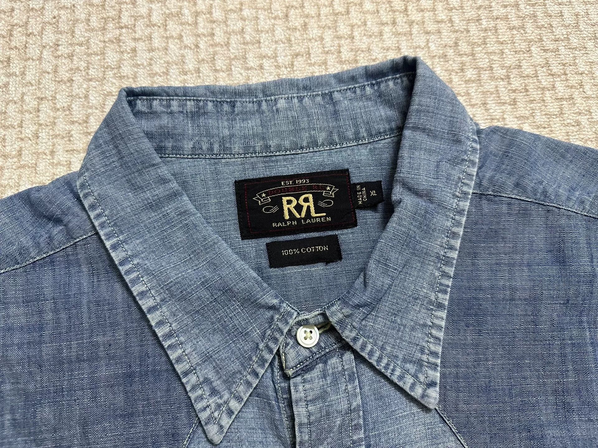 RRL Ralph Lauren RRL Double RL Vintage Western Denim Shirt Size US XL / EU 56 / 4 - 3 Thumbnail
