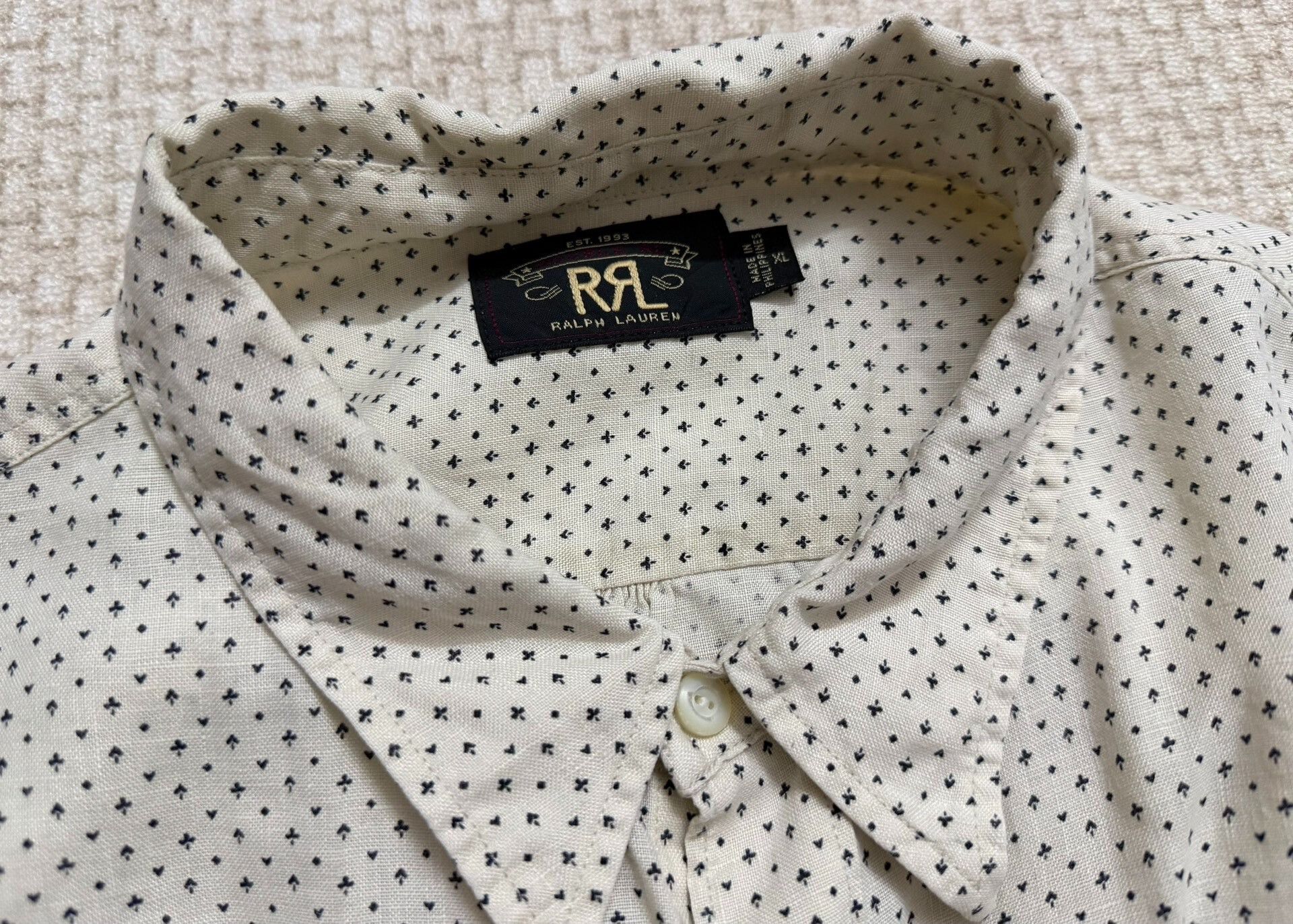RRL Ralph Lauren RRL Poker Print Linen Shirt XL Size US XL / EU 56 / 4 - 4 Thumbnail