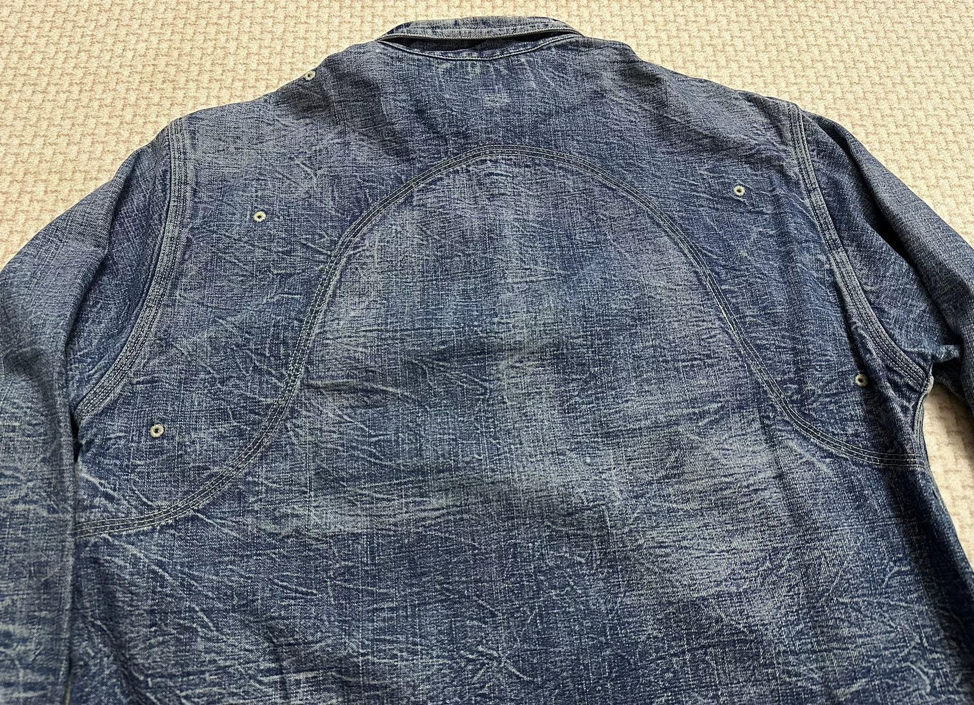 RRL Ralph Lauren RRL 2006 Heavy Distressed Denim Shirt Size US XS / EU 42 / 0 - 7 Thumbnail