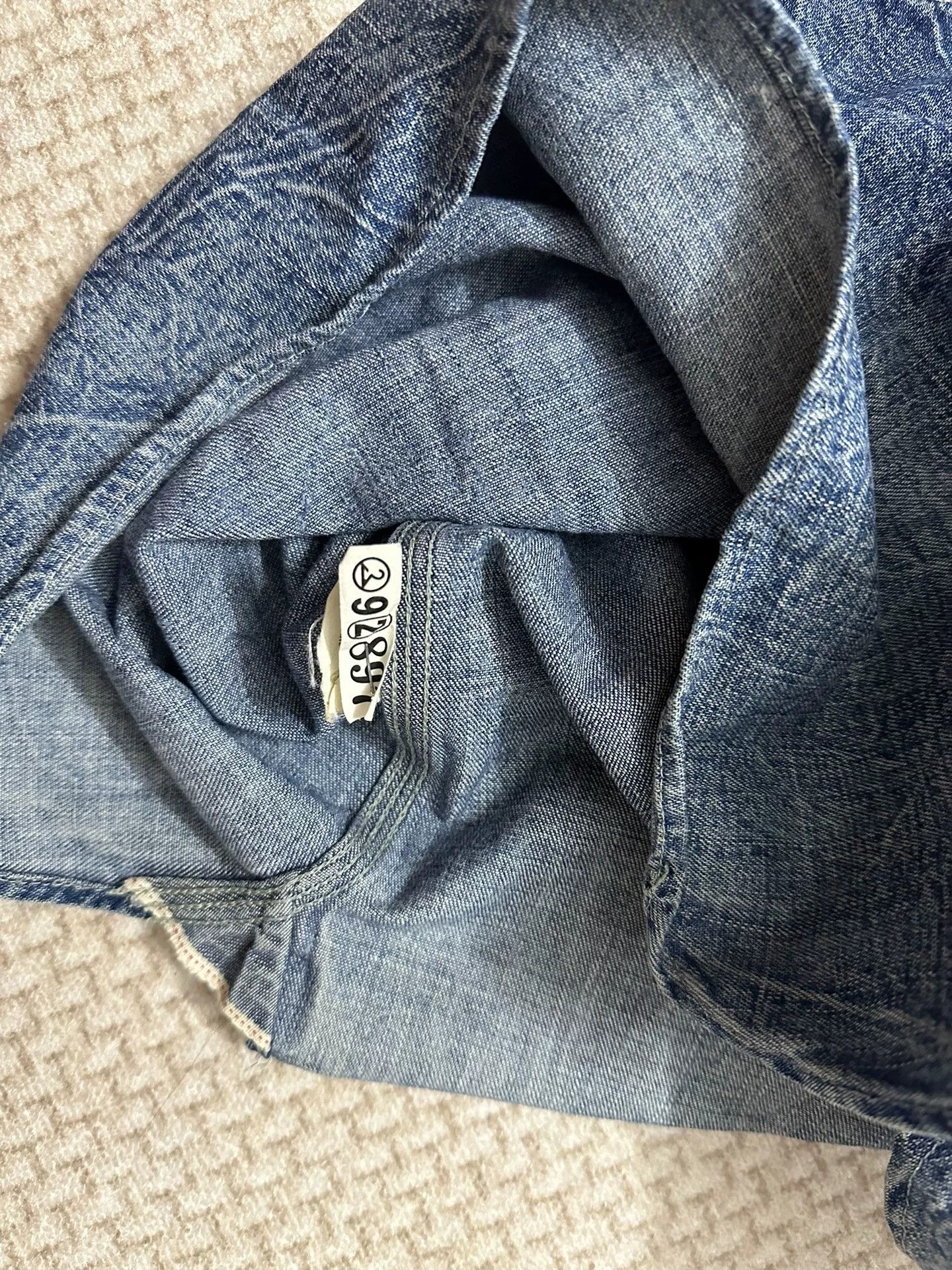 RRL Ralph Lauren RRL 2006 Heavy Distressed Denim Shirt Size US XS / EU 42 / 0 - 8 Thumbnail