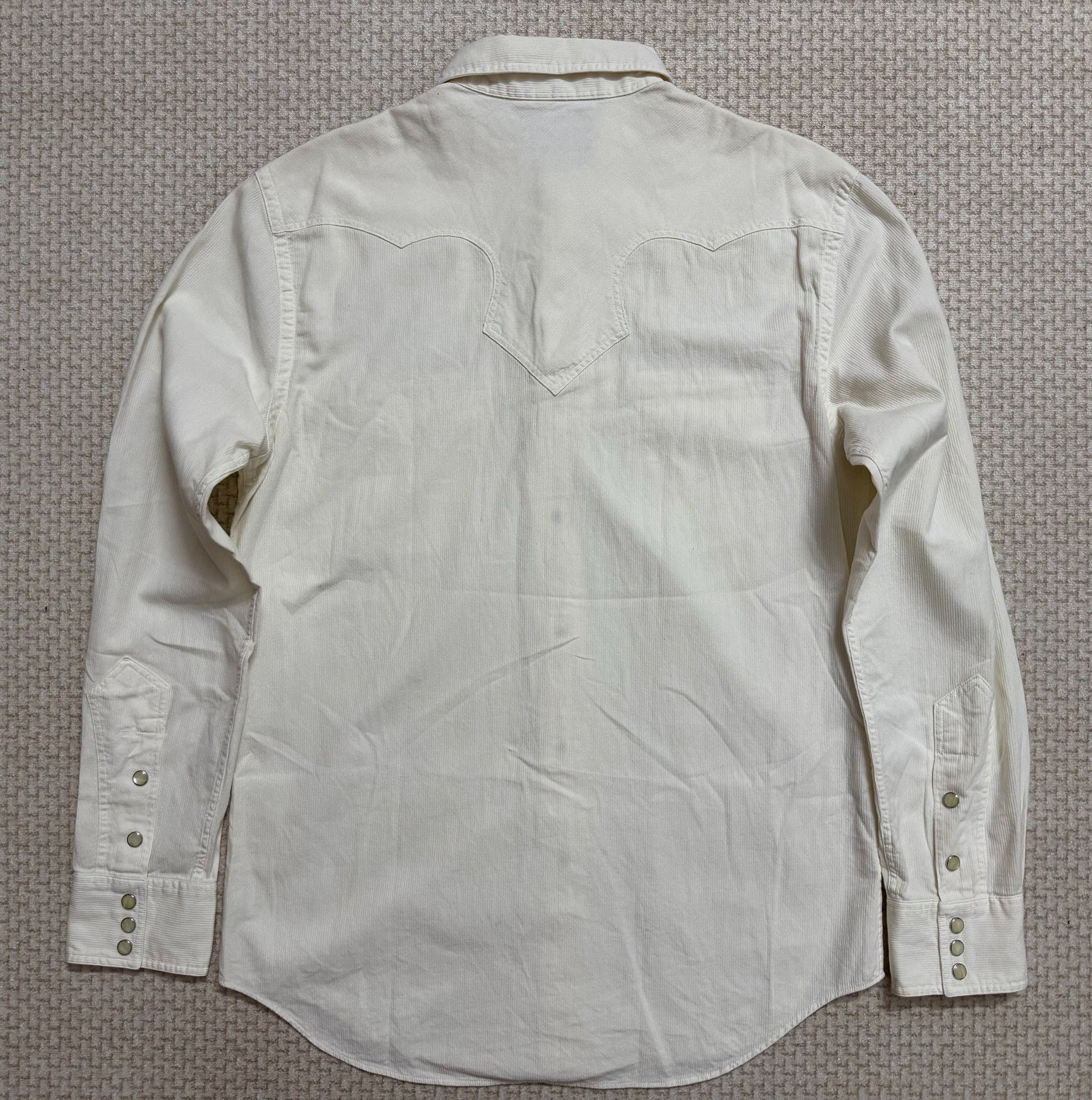 RRL Ralph Lauren RRL Vintage Depp Style White Corduroy Western Shirt Size US M / EU 48-50 / 2 - 2 Thumbnail