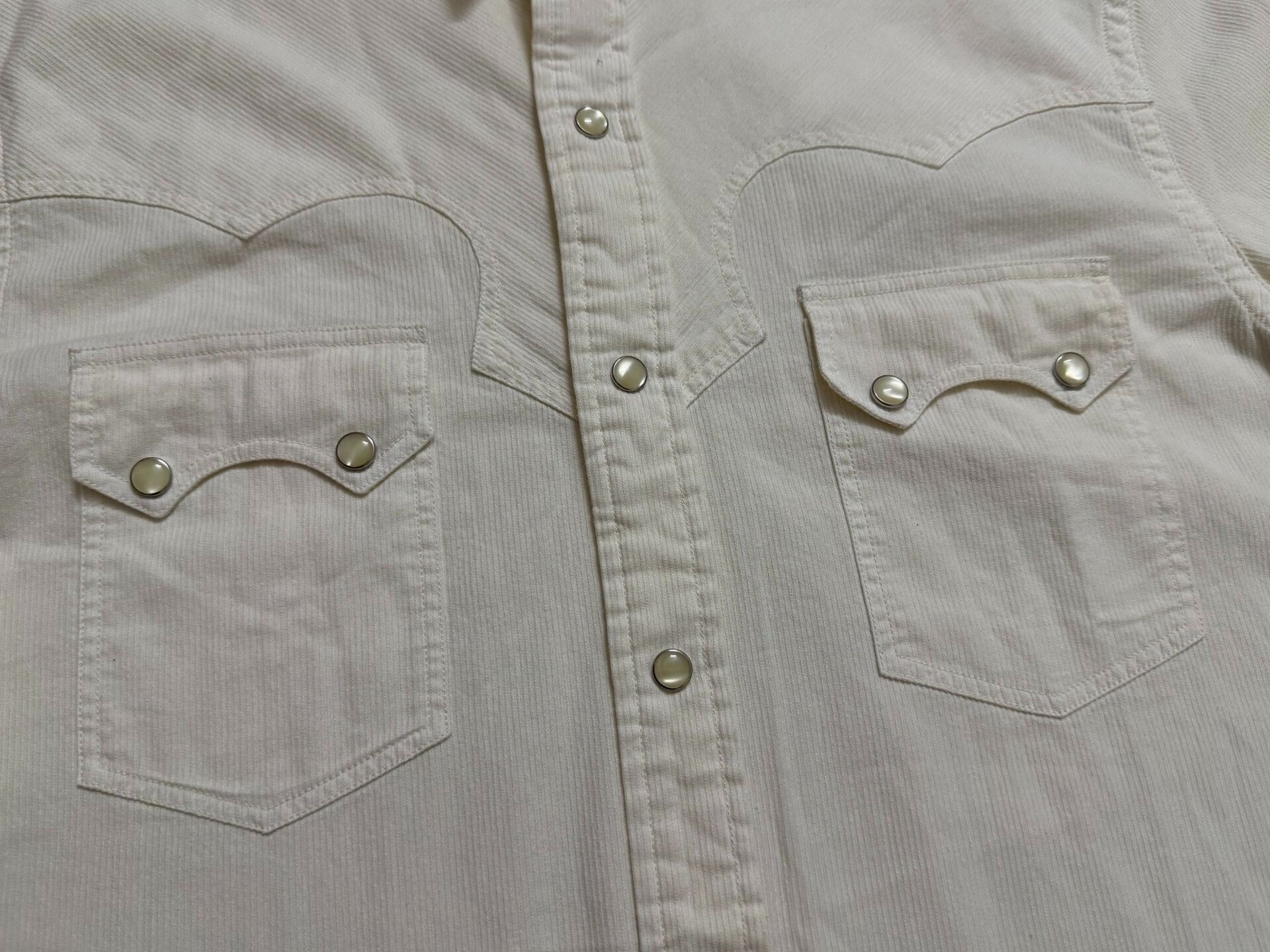 RRL Ralph Lauren RRL Vintage Depp Style White Corduroy Western Shirt Size US M / EU 48-50 / 2 - 4 Thumbnail