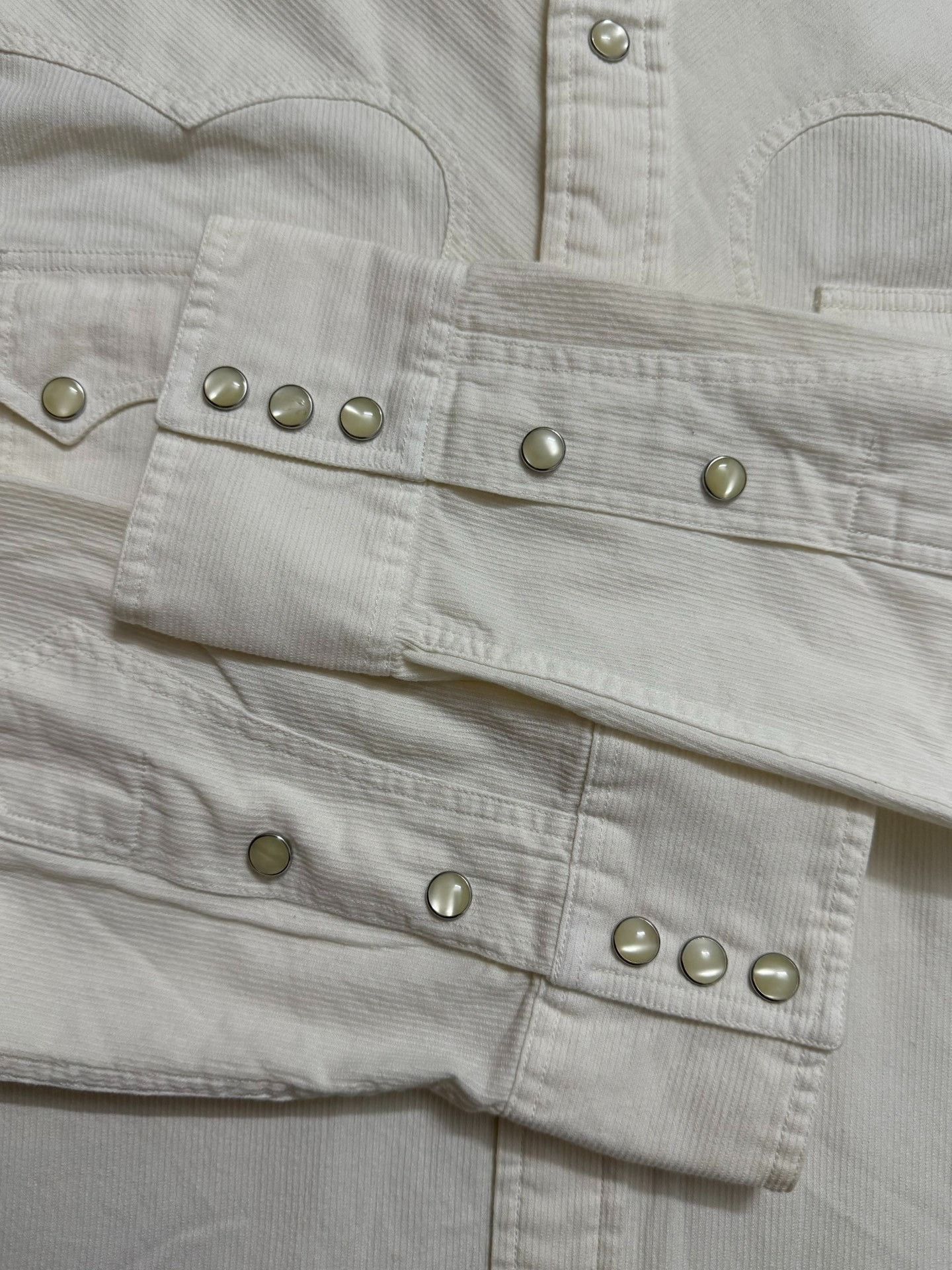 RRL Ralph Lauren RRL Vintage Depp Style White Corduroy Western Shirt Size US M / EU 48-50 / 2 - 5 Thumbnail