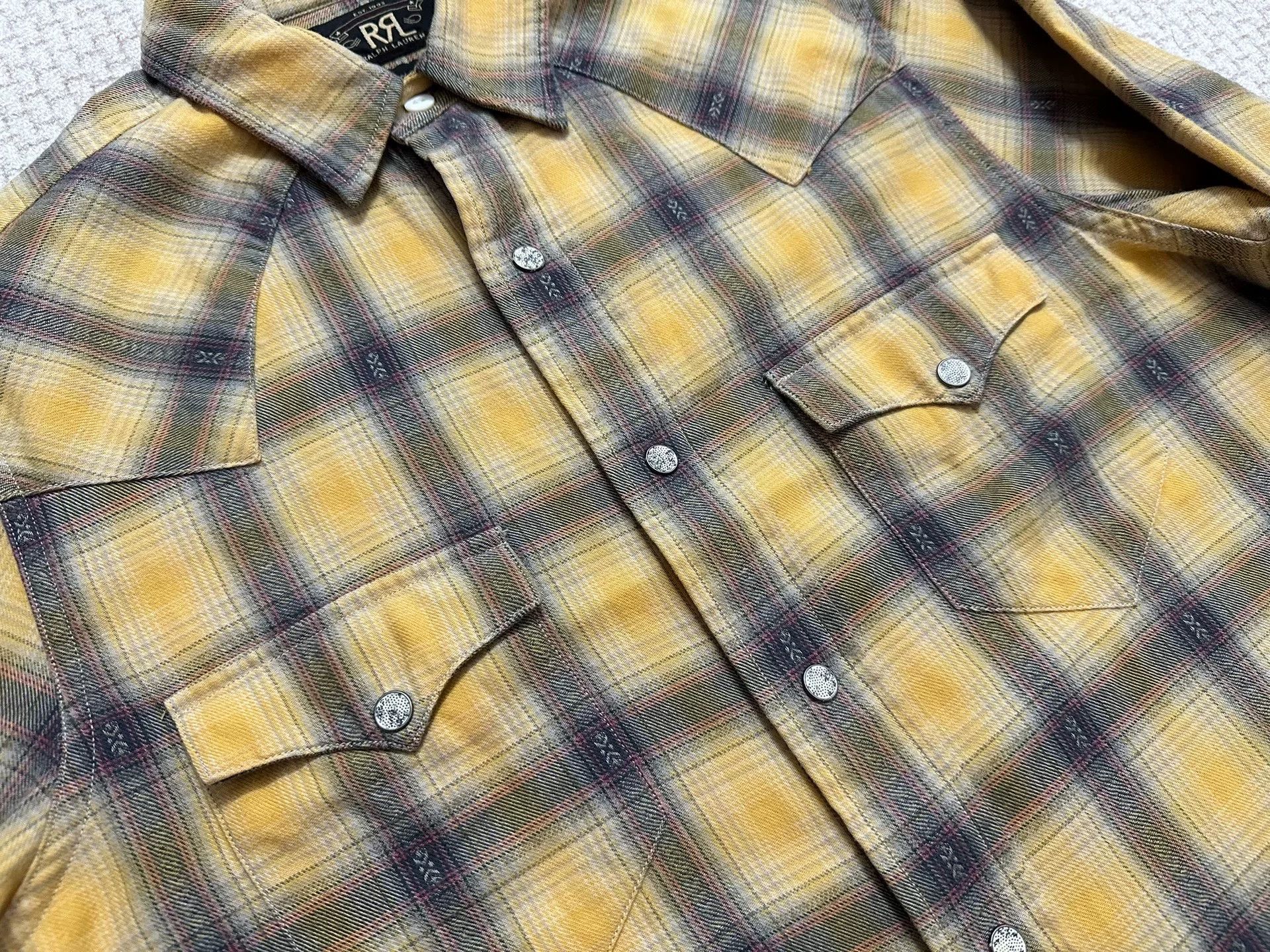 RRL Ralph Lauren RRL Double RL 2012 Shadow Plaid Western Shirt Size US S / EU 44-46 / 1 - 4 Thumbnail