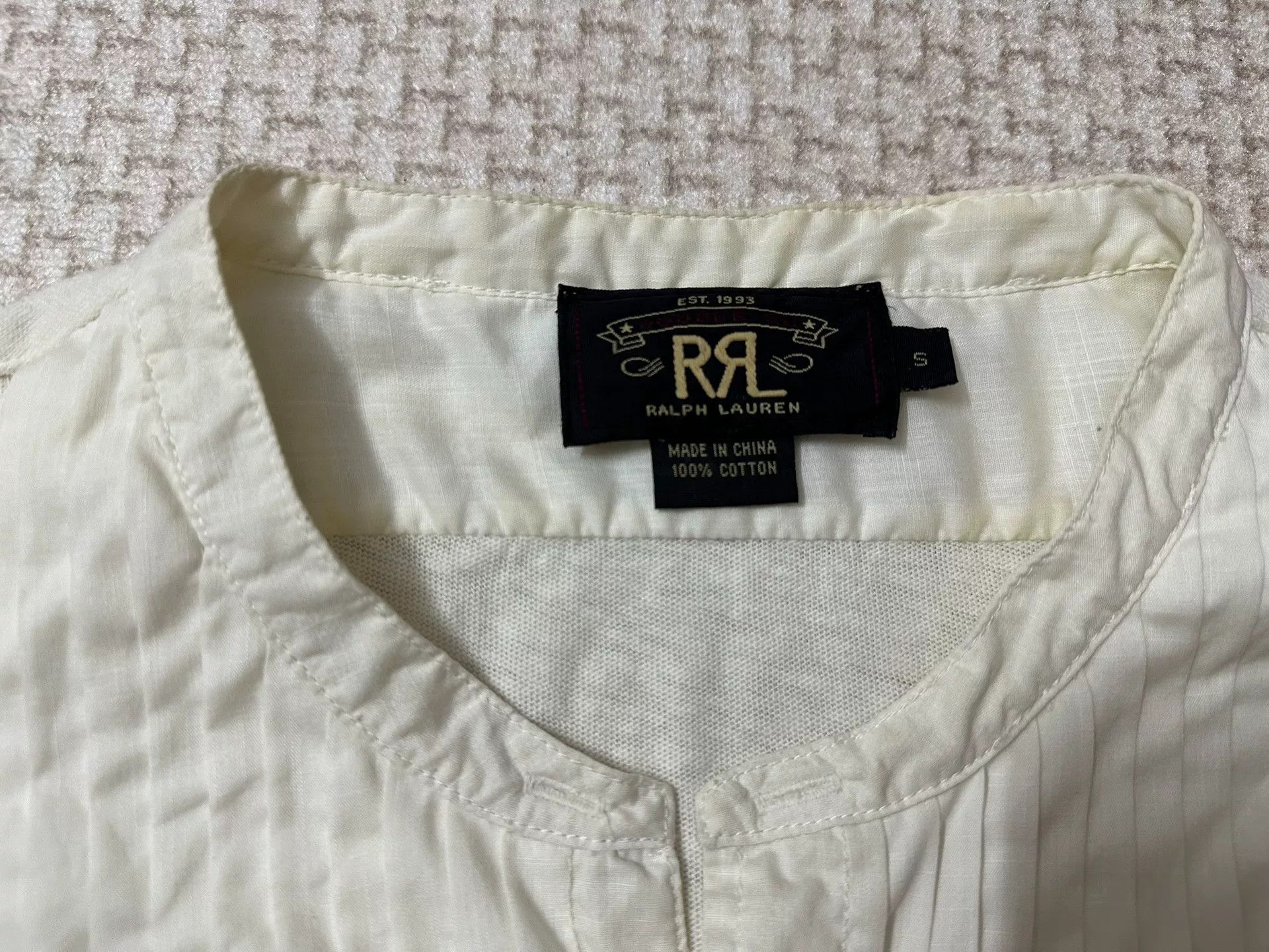 RRL Ralph Lauren RRL Old Pearl White Court Henley S Size US S / EU 44-46 / 1 - 3 Thumbnail
