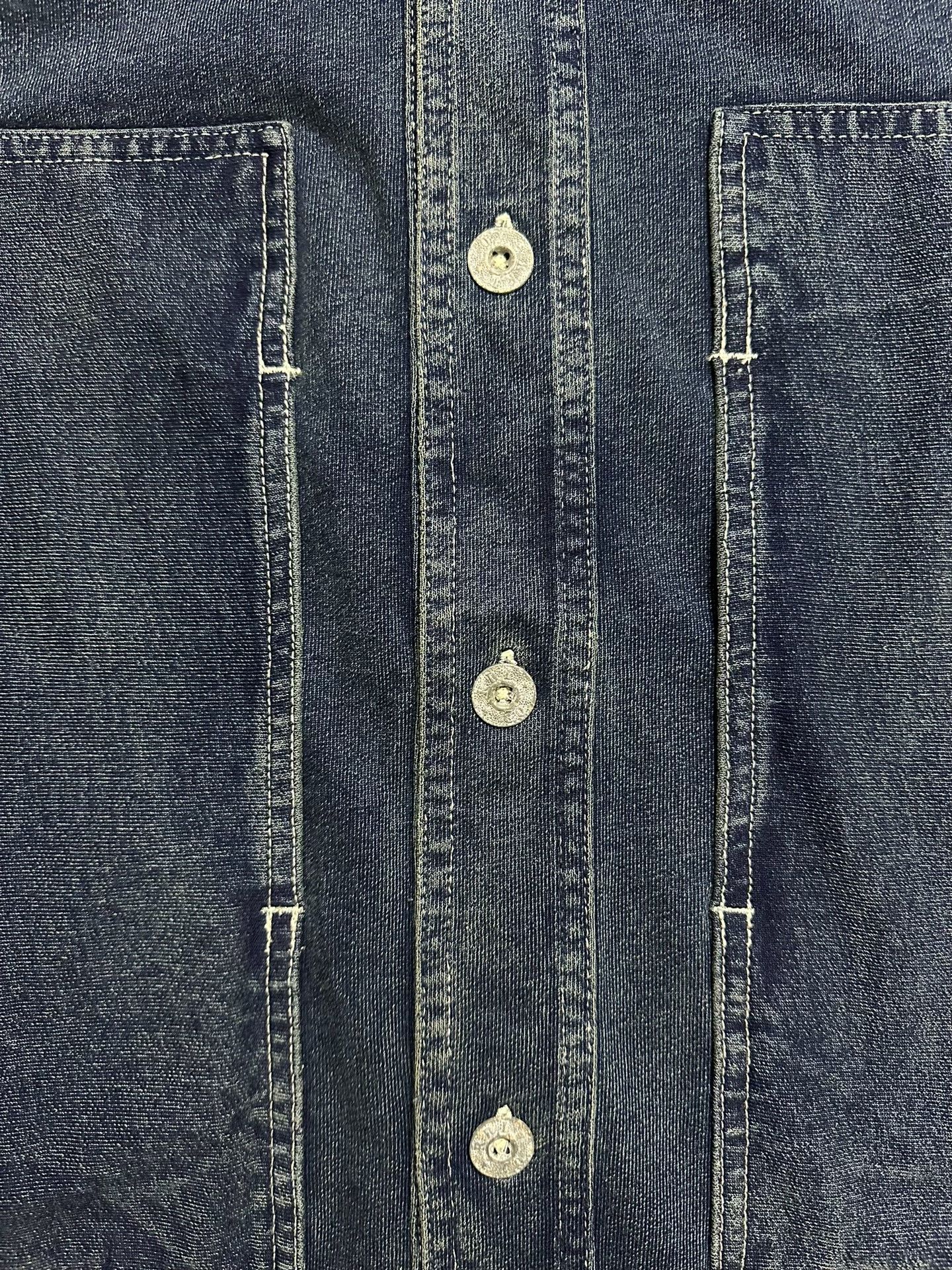 RRL Ralph Lauren RRL Indigo Dyed Shawl Collar Deck Shirt Size US L / EU 52-54 / 3 - 4 Thumbnail