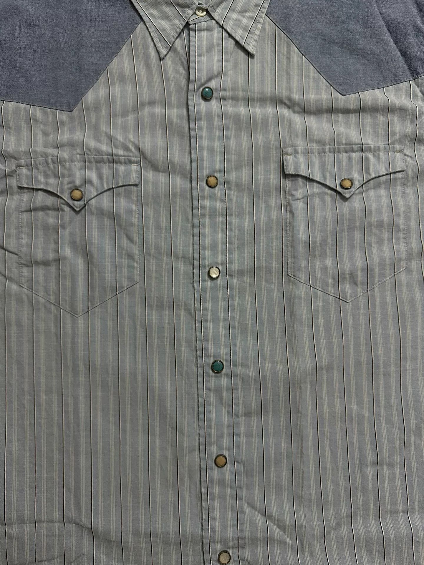 RRL Ralph Lauren RRL Double RL Striped Patchwork Shirt Size US XXL / EU 58 / 5 - 4 Thumbnail