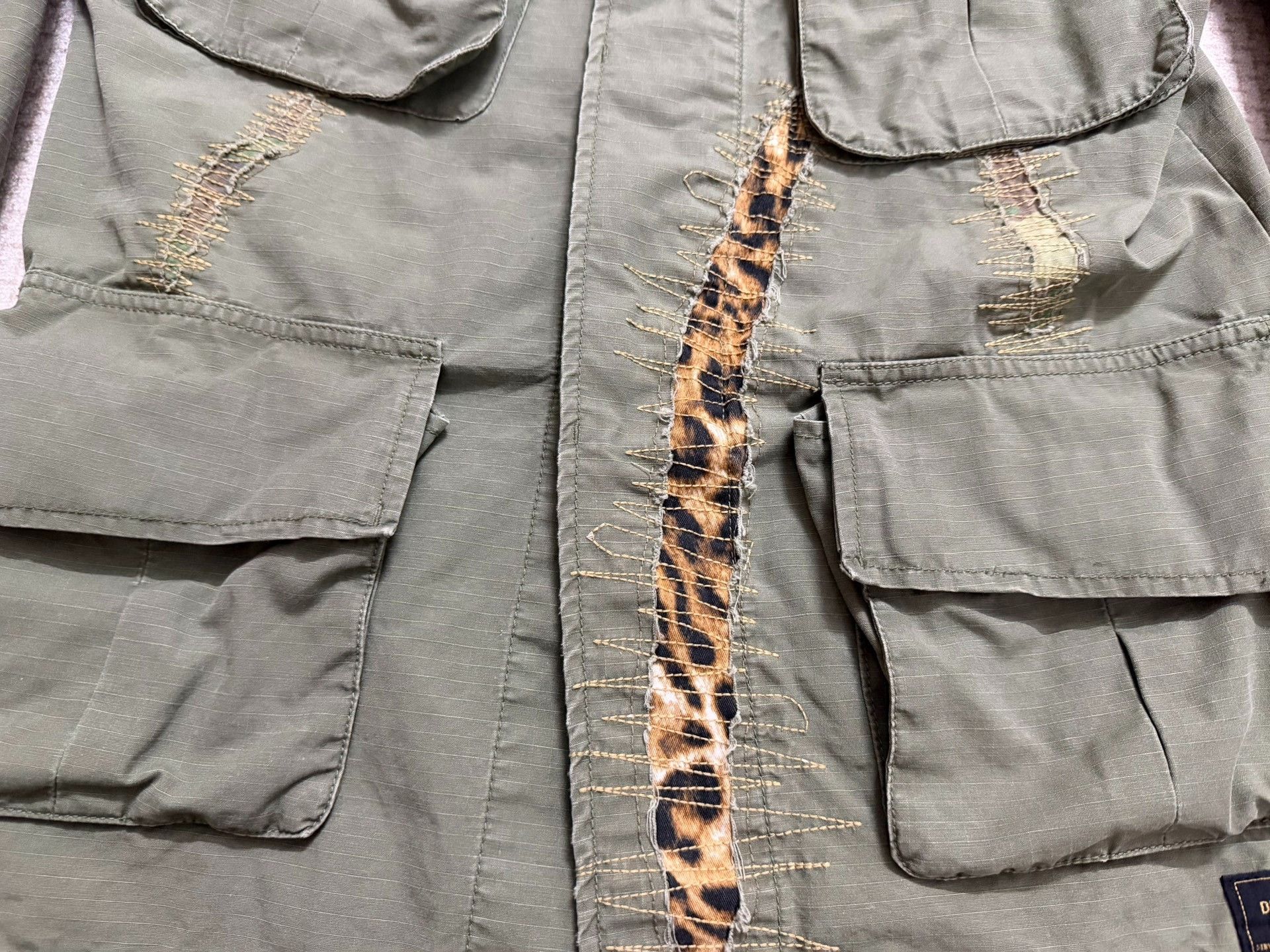 RRL Ralph Lauren RRL Distressed Leopard Patchwork Jacket Size US S / EU 44-46 / 1 - 6 Thumbnail
