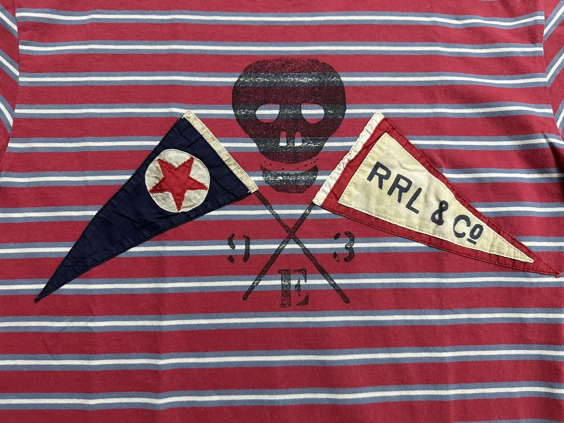 RRL Ralph Lauren RRL Vintage Flag Embroidered T-shirt Size US XS / EU 42 / 0 - 4 Thumbnail