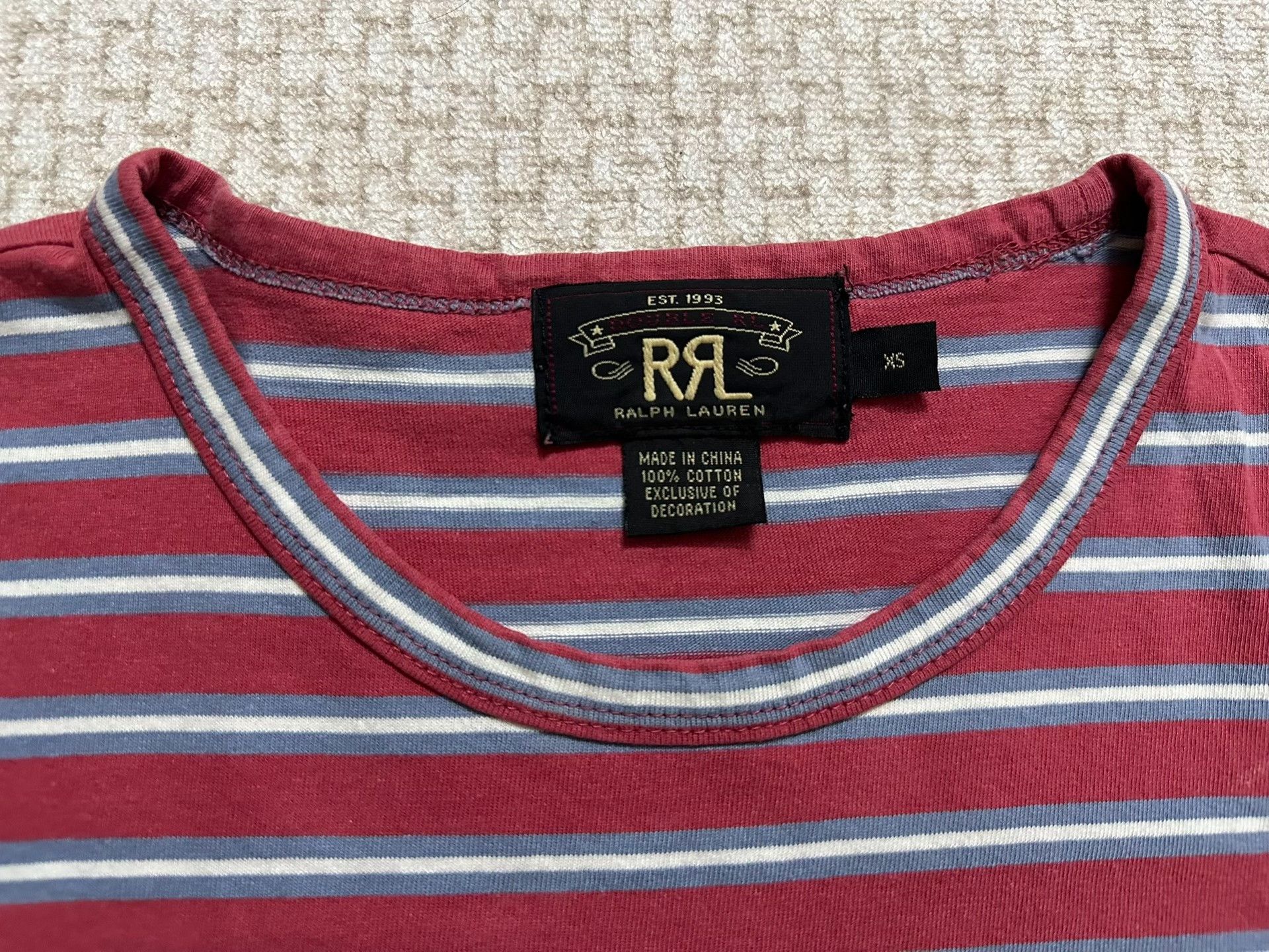 RRL Ralph Lauren RRL Vintage Flag Embroidered T-shirt Size US XS / EU 42 / 0 - 3 Thumbnail