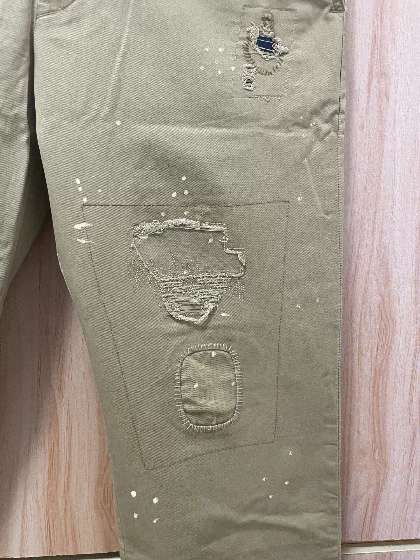 Polo Ralph Lauren Polo Ralph Lauren Distressed Patchwork Pants Size US 32 / EU 48 - 4 Thumbnail