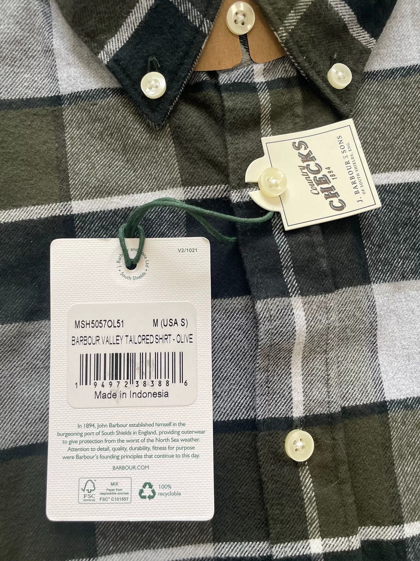 Barbour Barbour Men's Long Sleeve Check Shirt Size US M / EU 48-50 / 2 - 3 Thumbnail