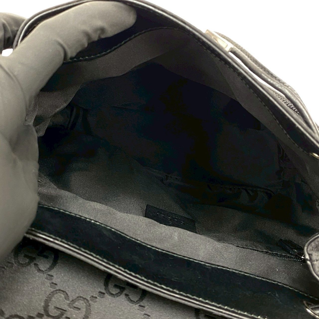 Gucci Gucci Gucci GG Logo Nylon Leather Backpack Leather Backpack DUTY FREE for USA Size ONE SIZE - 10 Thumbnail