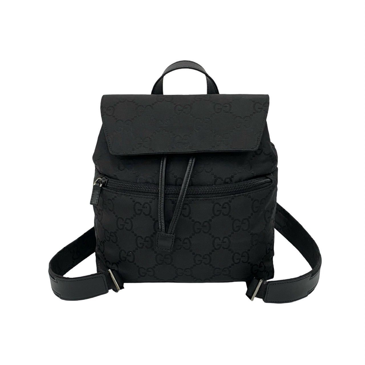 Gucci Gucci Gucci GG Logo Nylon Leather Backpack Leather Backpack DUTY FREE for USA Size ONE SIZE - 2 Thumbnail