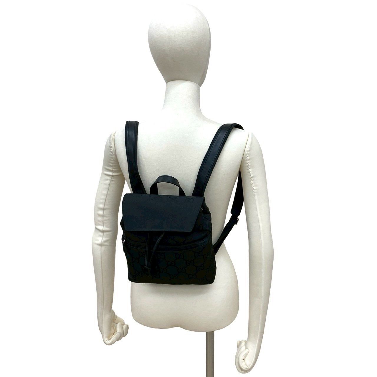 Gucci Gucci Gucci GG Logo Nylon Leather Backpack Leather Backpack DUTY FREE for USA Size ONE SIZE - 3 Thumbnail