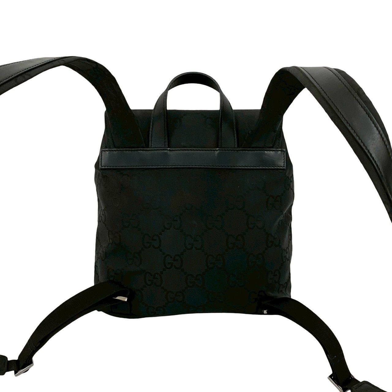 Gucci Gucci Gucci GG Logo Nylon Leather Backpack Leather Backpack DUTY FREE for USA Size ONE SIZE - 4 Thumbnail