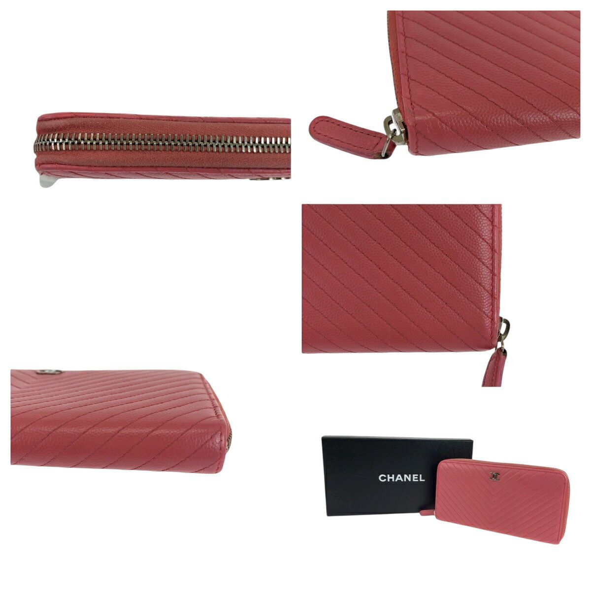 Chanel Chanel Chanel Coco Mark Caviar Skin Long Wallet Leather Long Wallet DUTY FREE for USA Size ONE SIZE - 6 Thumbnail