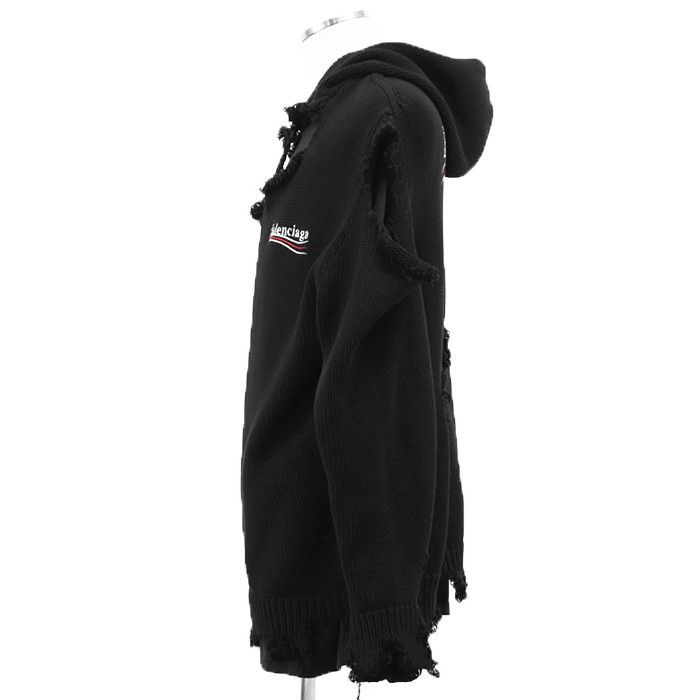 Balenciaga Balenciaga Balenciaga Cotton Knit Hoodie Textile Sweatshirts & Hoodies DUTY FREE for USA Size ONE SIZE - 4 Thumbnail