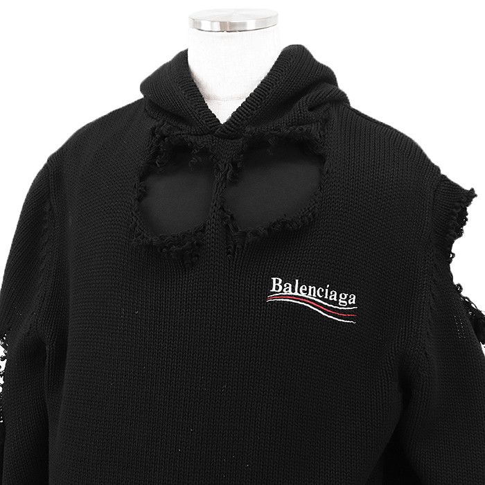Balenciaga Balenciaga Balenciaga Cotton Knit Hoodie Textile Sweatshirts & Hoodies DUTY FREE for USA Size ONE SIZE - 7 Thumbnail