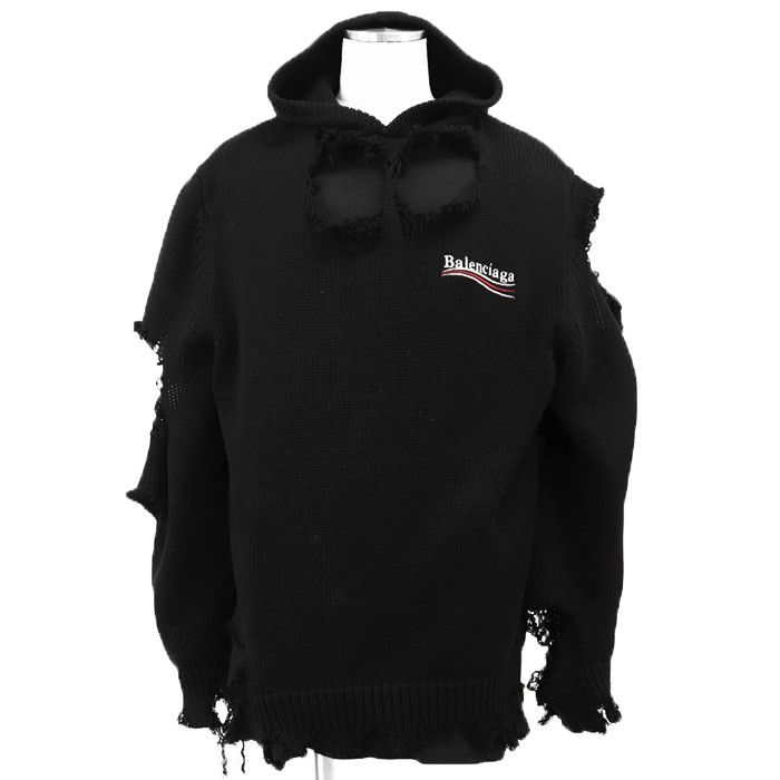 Balenciaga Balenciaga Balenciaga Cotton Knit Hoodie Textile Sweatshirts & Hoodies DUTY FREE for USA Size ONE SIZE - 6 Thumbnail