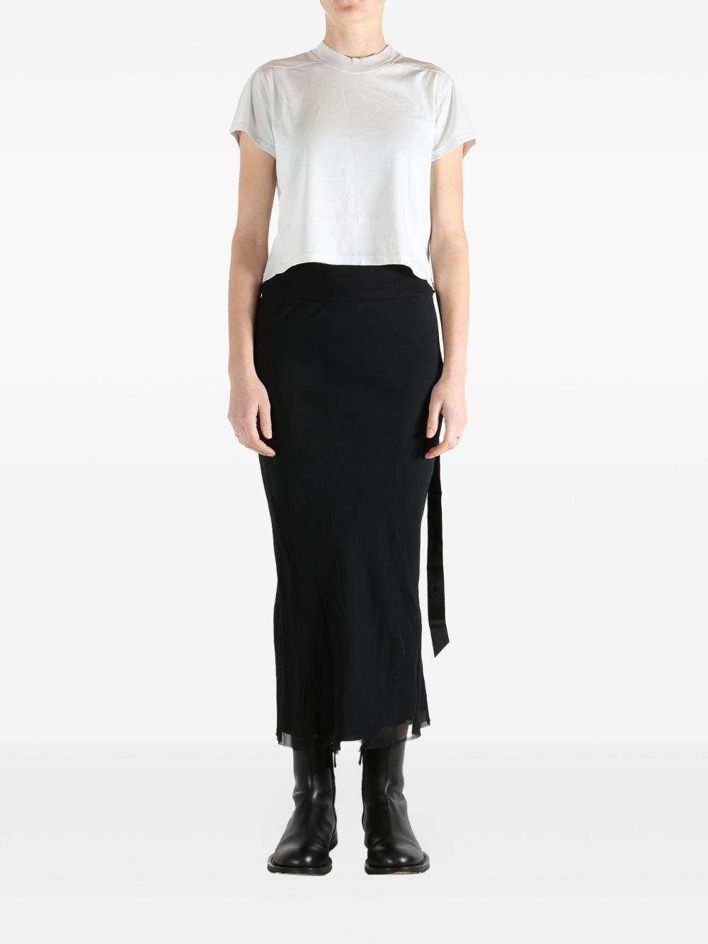 Rick Owens Drkshdw COTTON CROPPED T-SHIRT Size S / US 4 / IT 40 - 4 Thumbnail