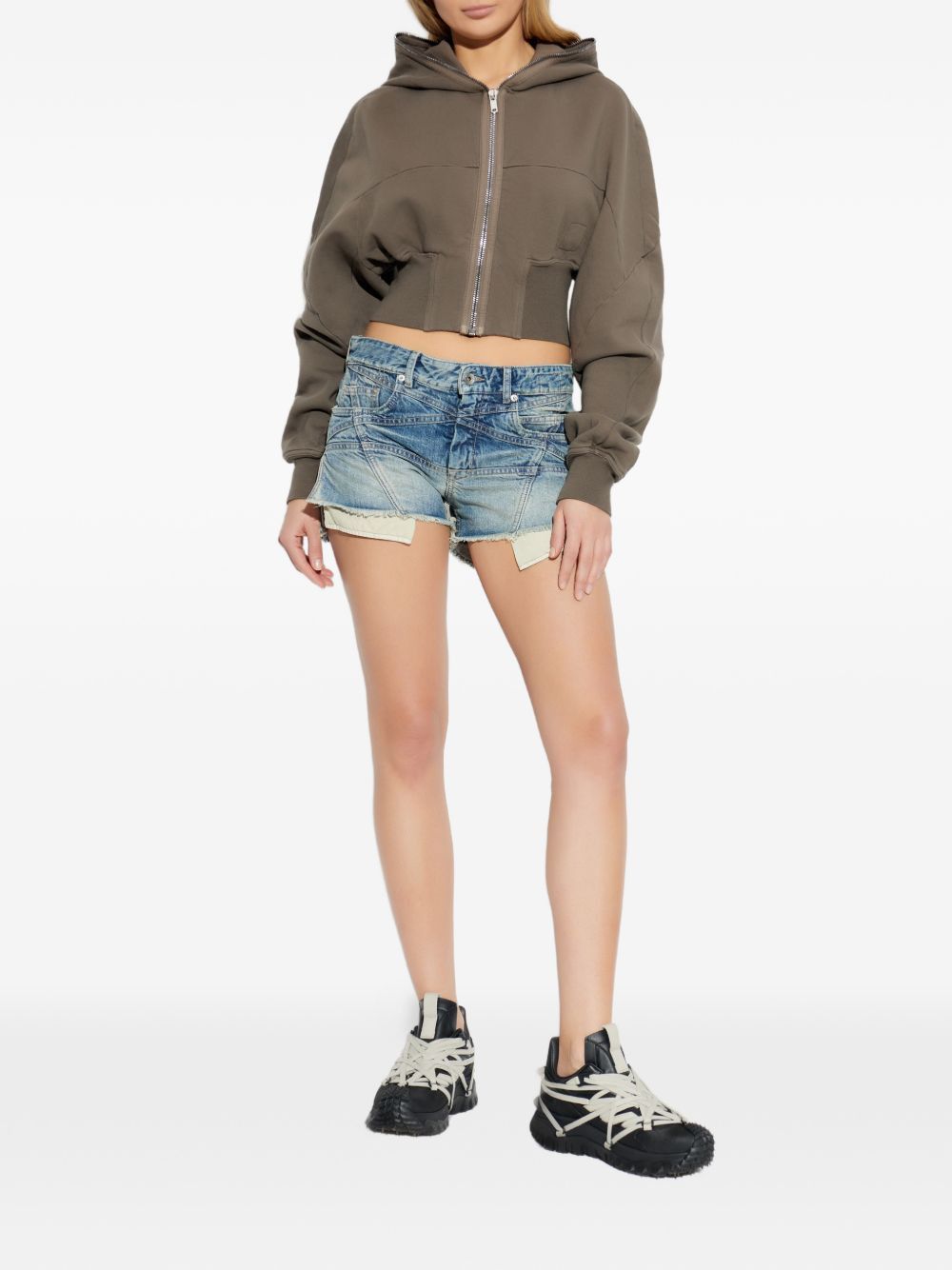Rick Owens Drkshdw COLLAGE GIMP COTTON HOODIE Size M / US 6-8 / IT 42-44 - 4 Thumbnail